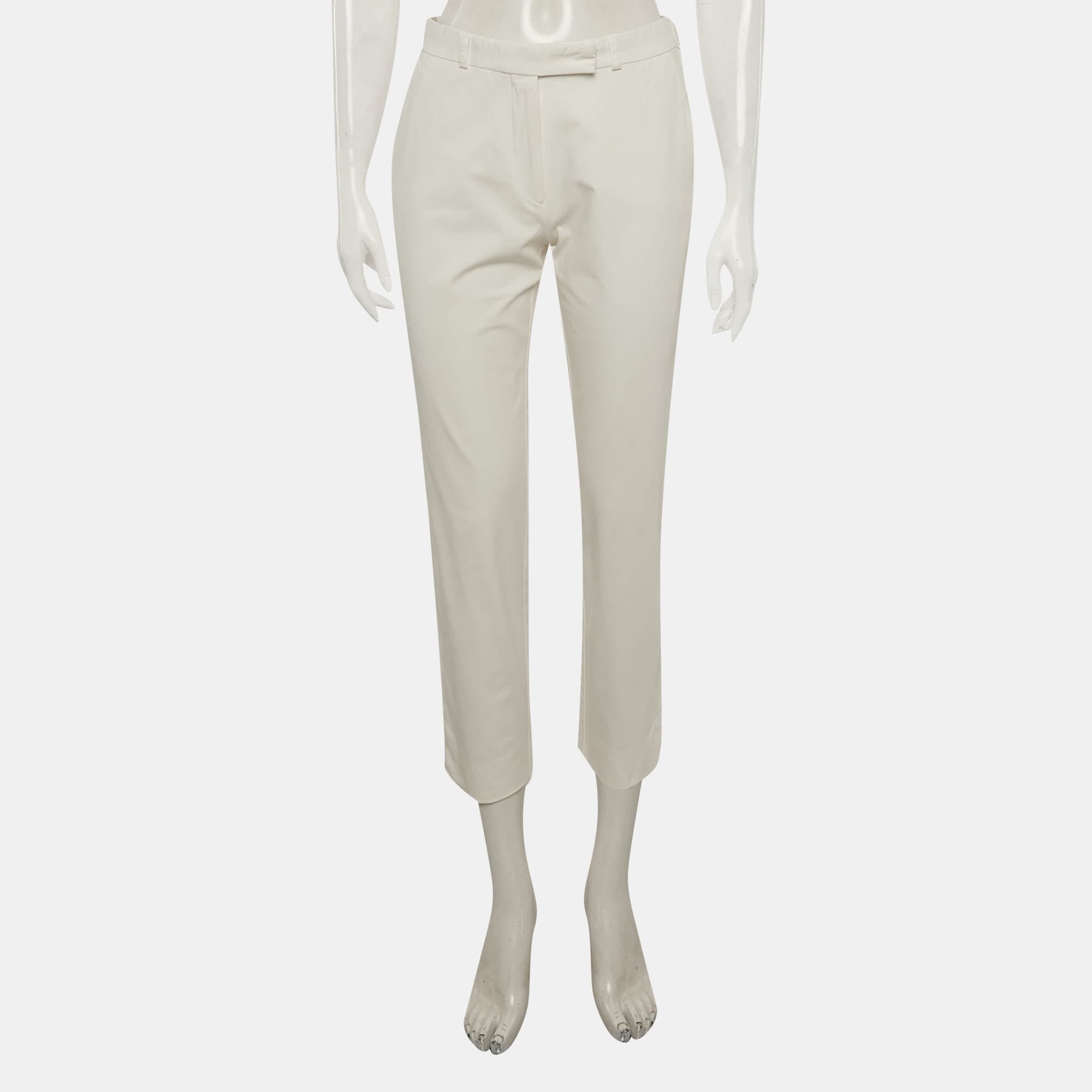 WHITE* Etro White Cotton Slim Fit Trousers