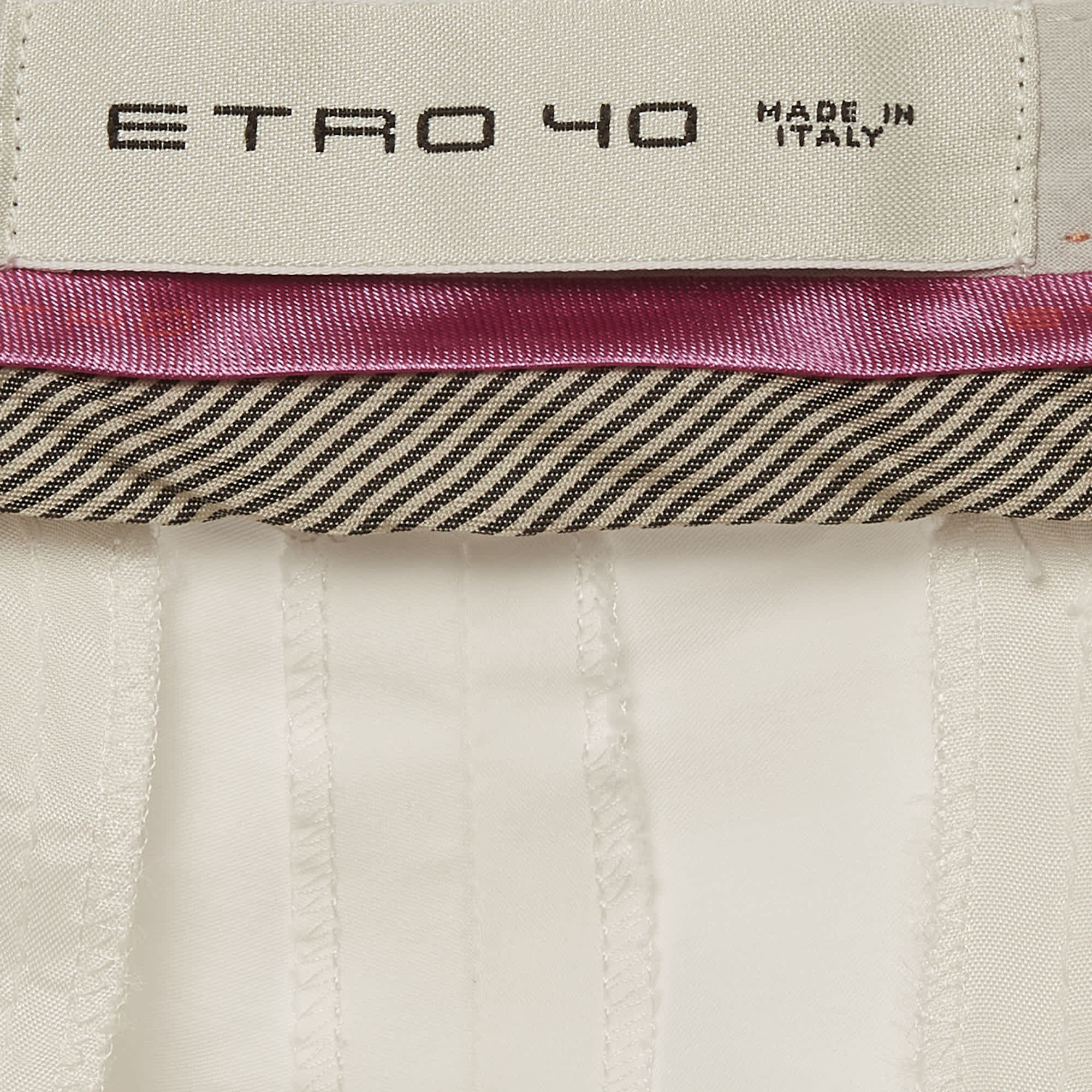 WHITE* Etro White Cotton Slim Fit Trousers