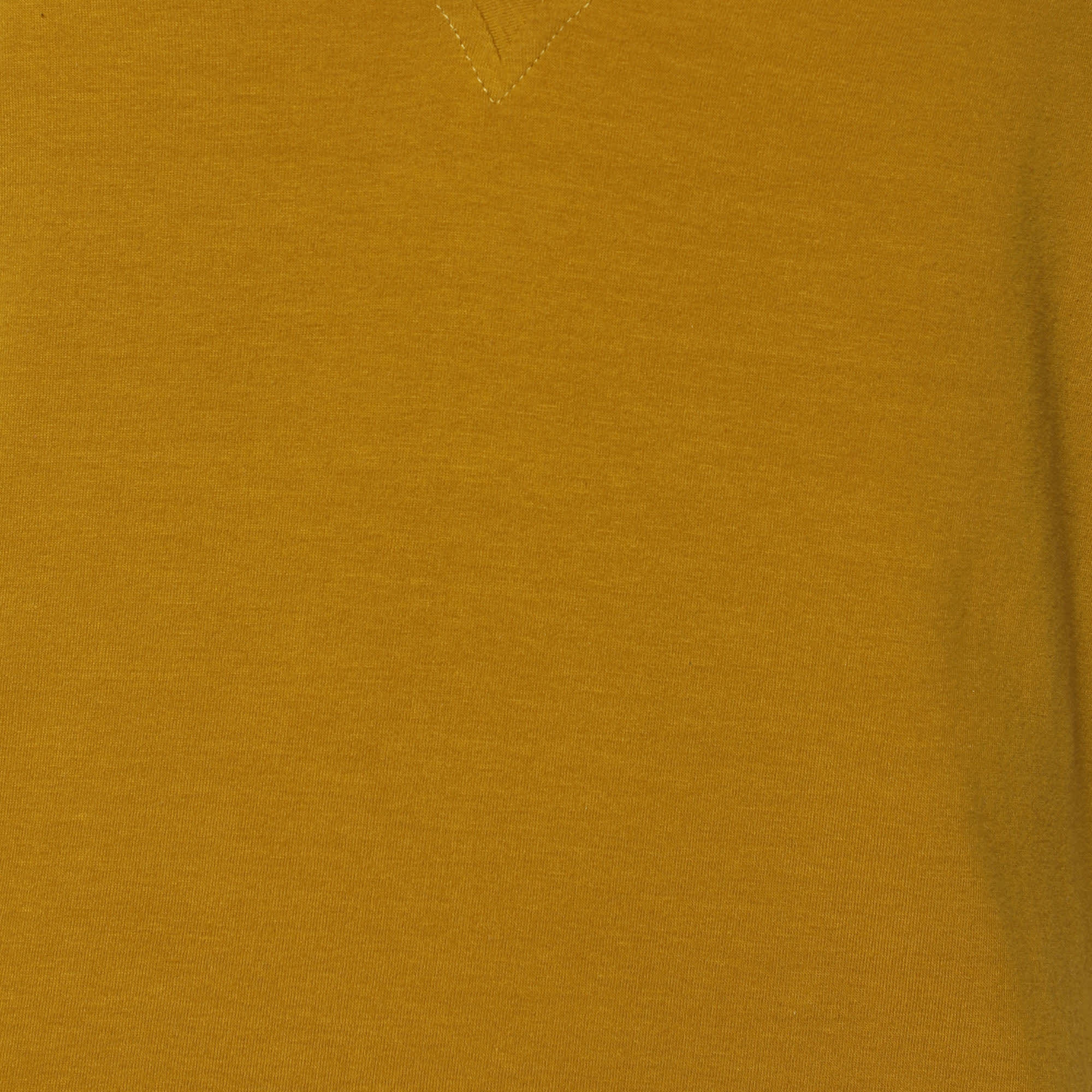 Yellow Cotton Blend Shoulder Patch V - Neck T - Shirt