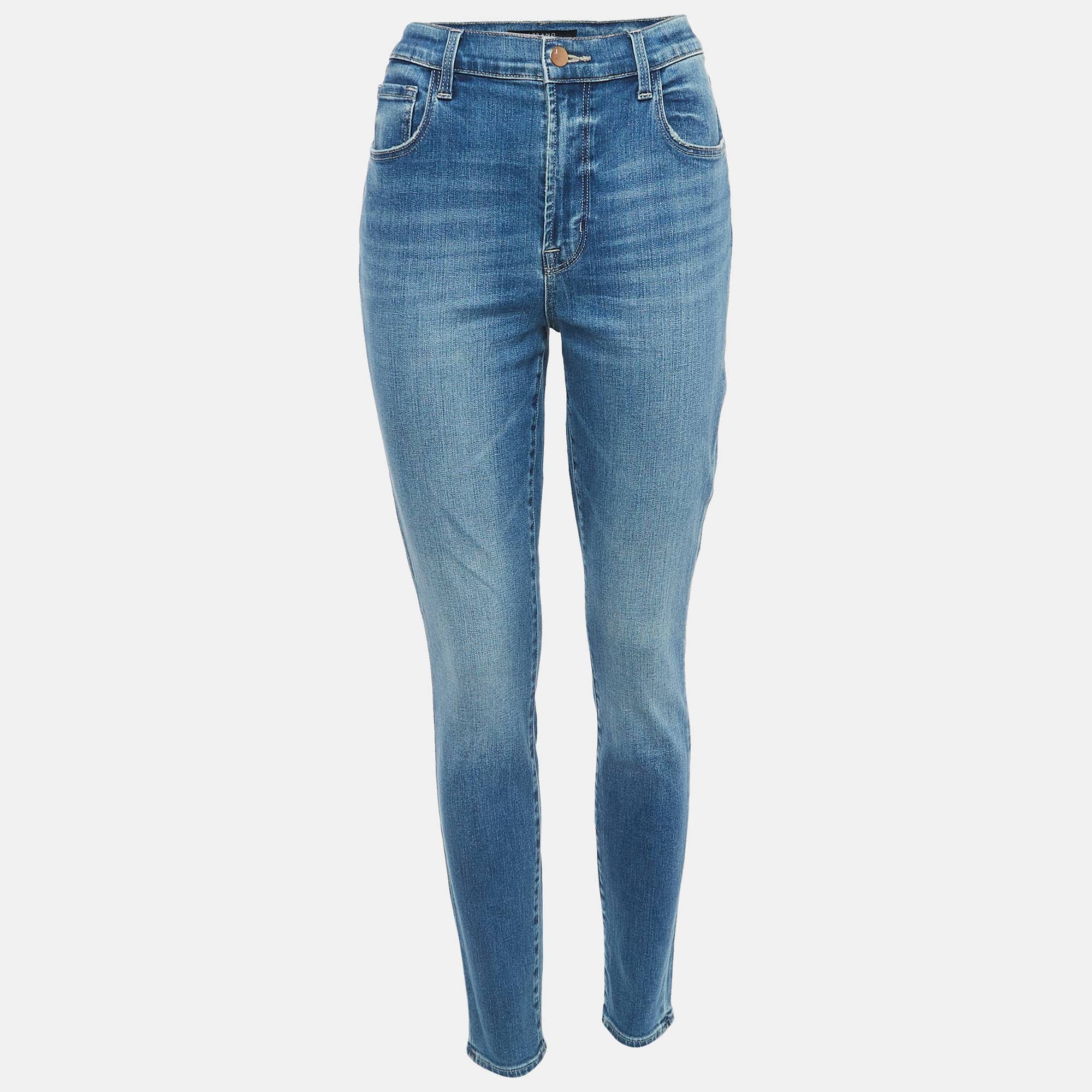 Blue Washed Denim Skinny Jeans M Waist 29"
