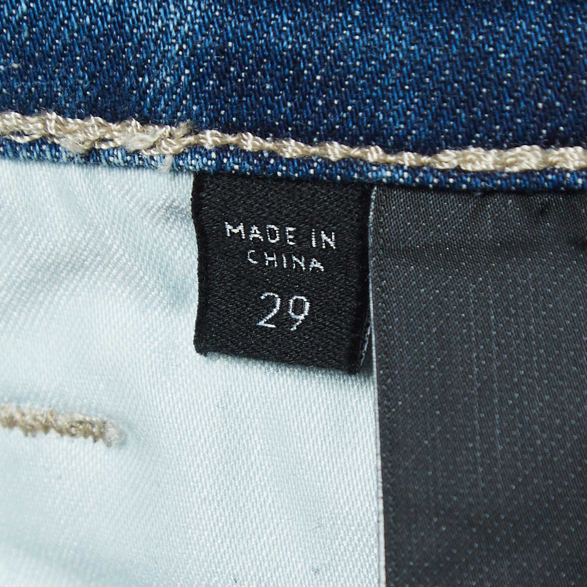 Blue Washed Denim Skinny Jeans M Waist 29"