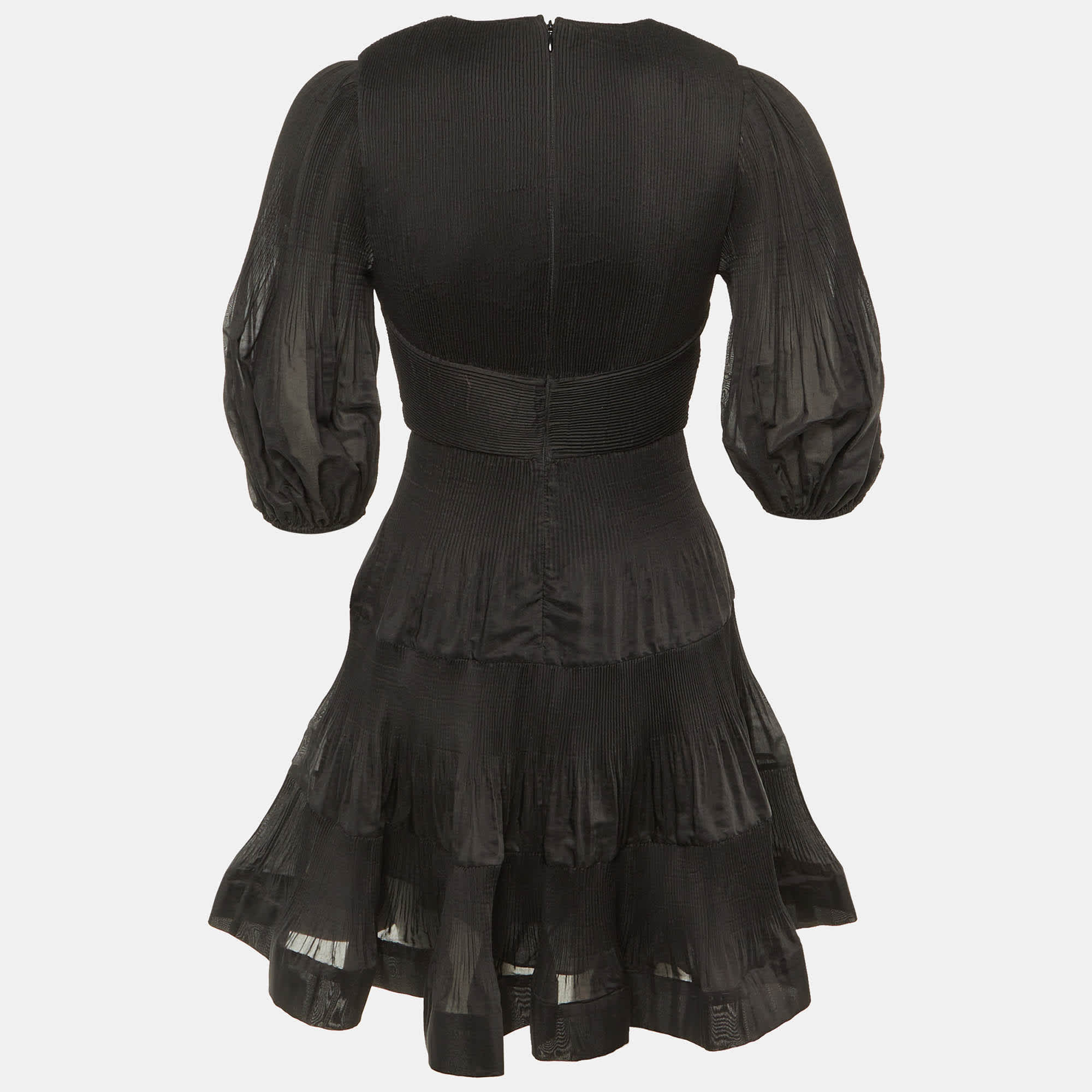 Zimmerman Black Plisse Mini Dress