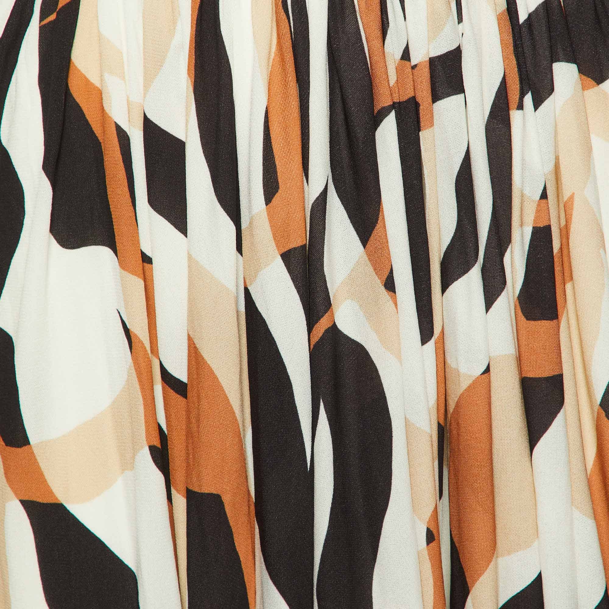 White Macro Tiger Twiga Print Knit Cut - Out Mini Dress