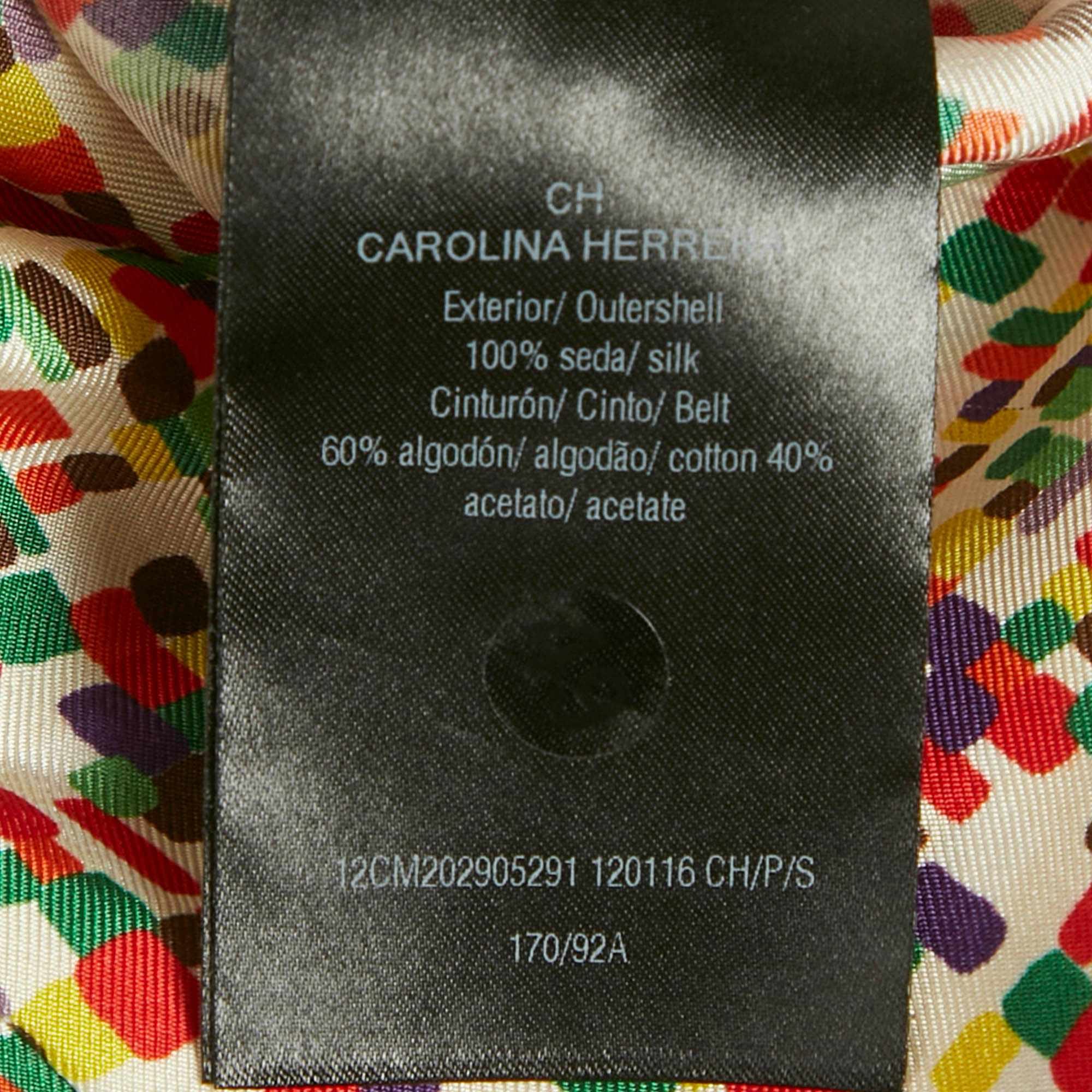 SILK Multicolor Printed Silk Frill Detail Blouse