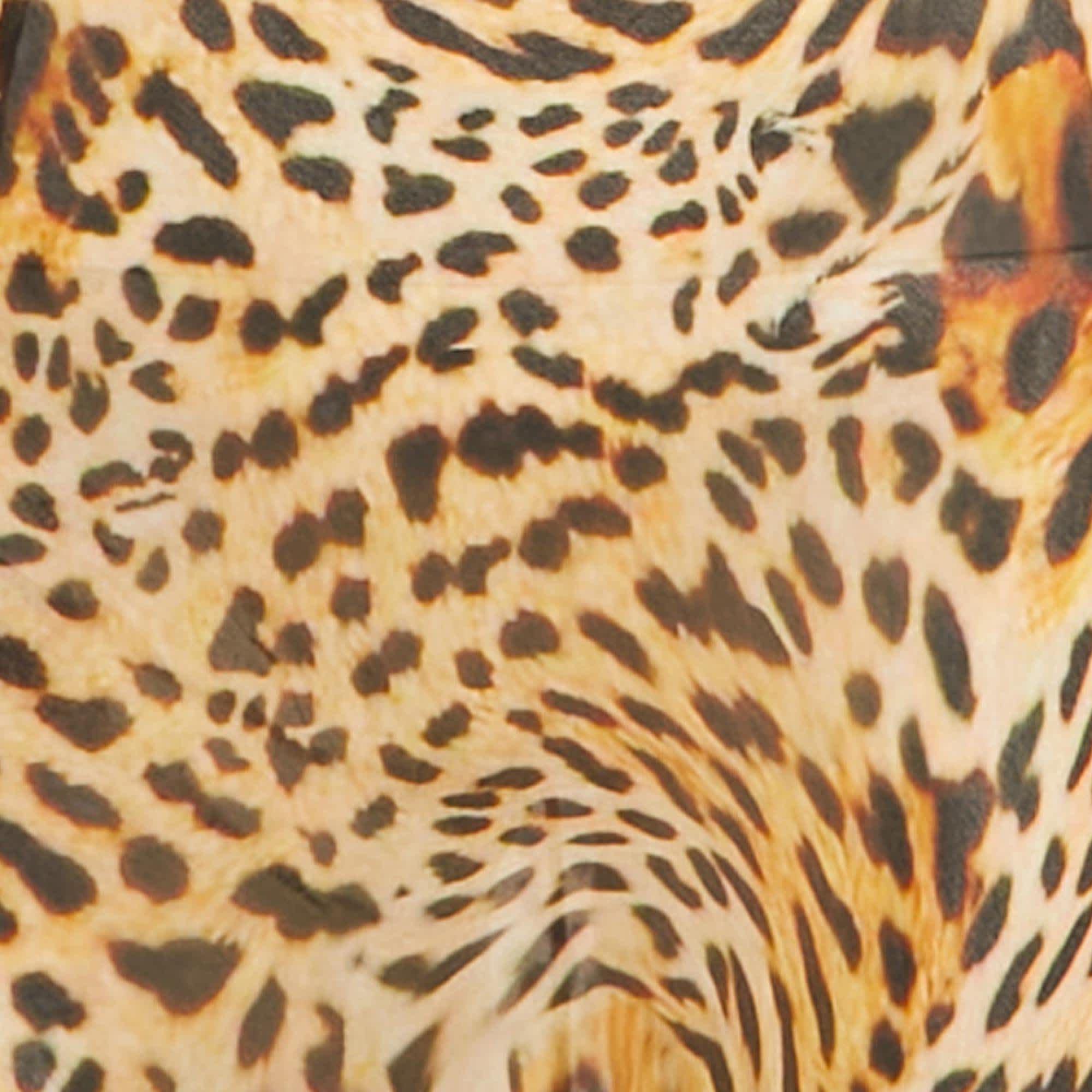 SLIP Brown /black Animal Print Crepe & Lace Akima Slip Dress