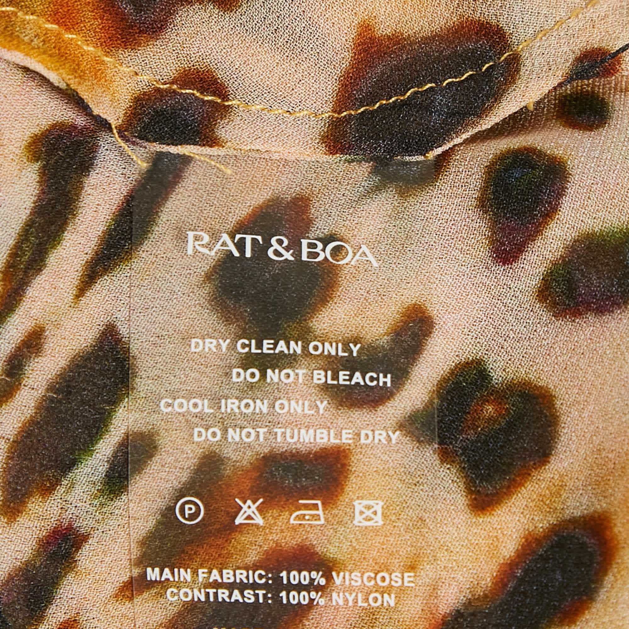 SLIP Brown /black Animal Print Crepe & Lace Akima Slip Dress