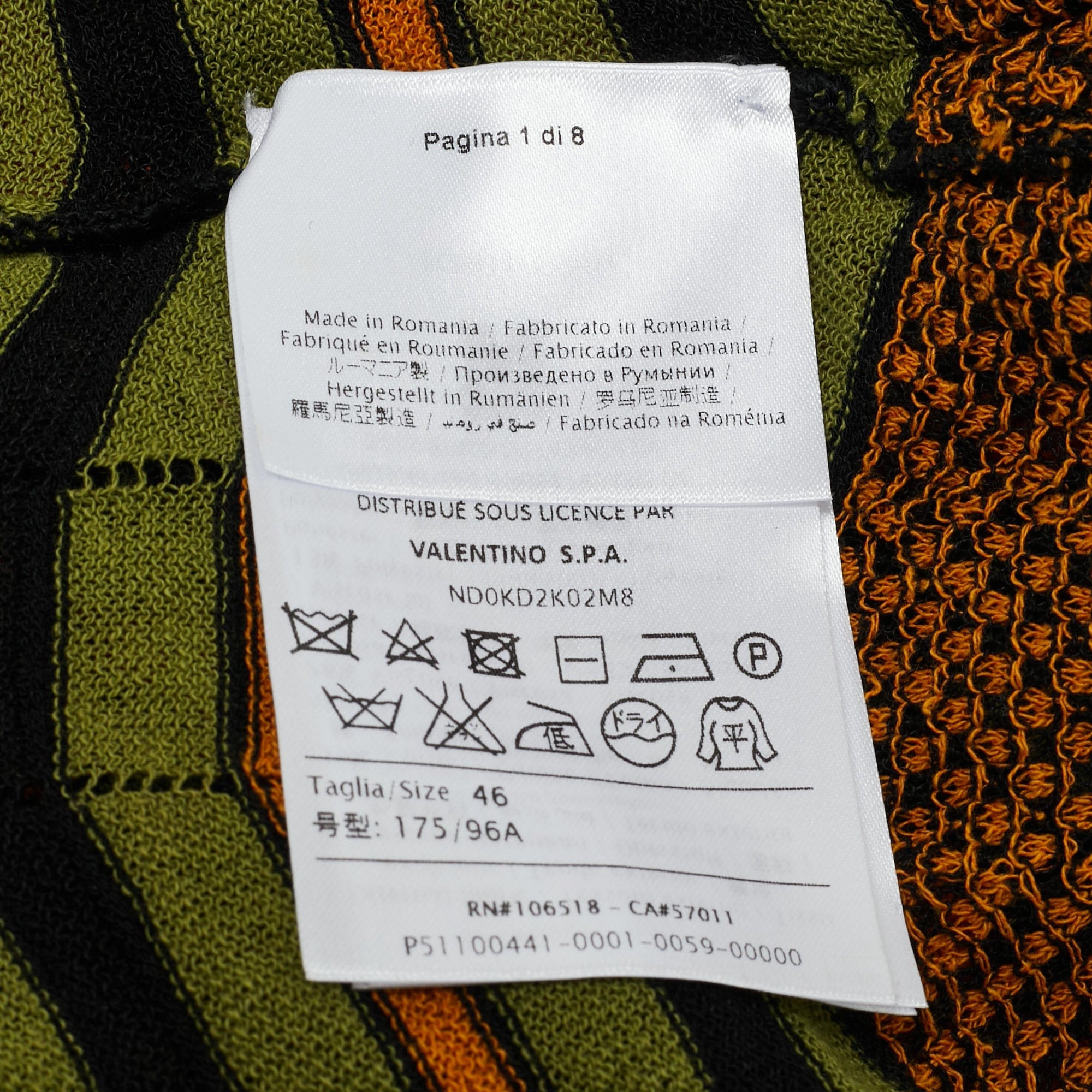 M Missoni Multicolor Pattern Ruffle Detail Midi Dress