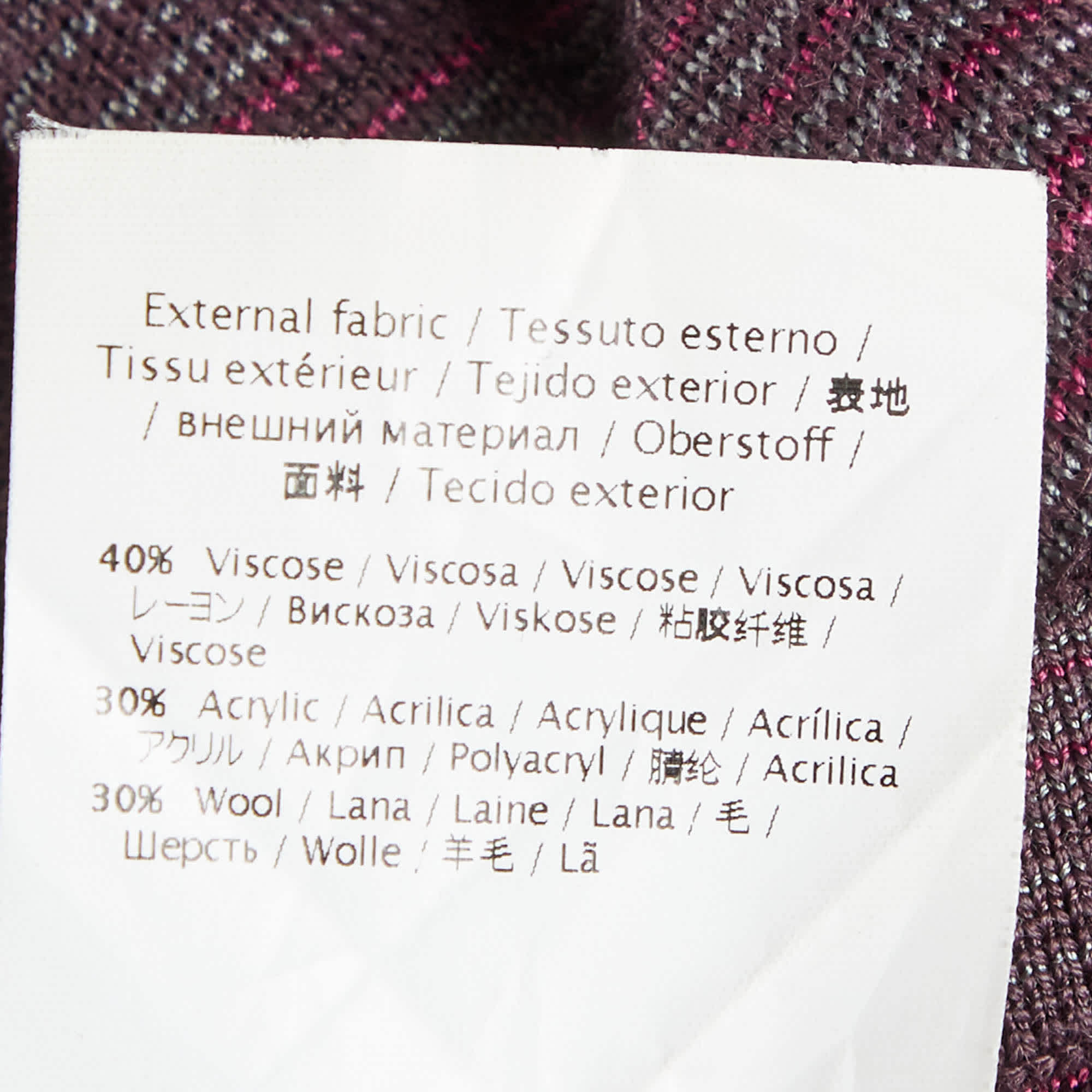 M Missoni Multicolour Patterned Rib Knit Straight Fit Pants