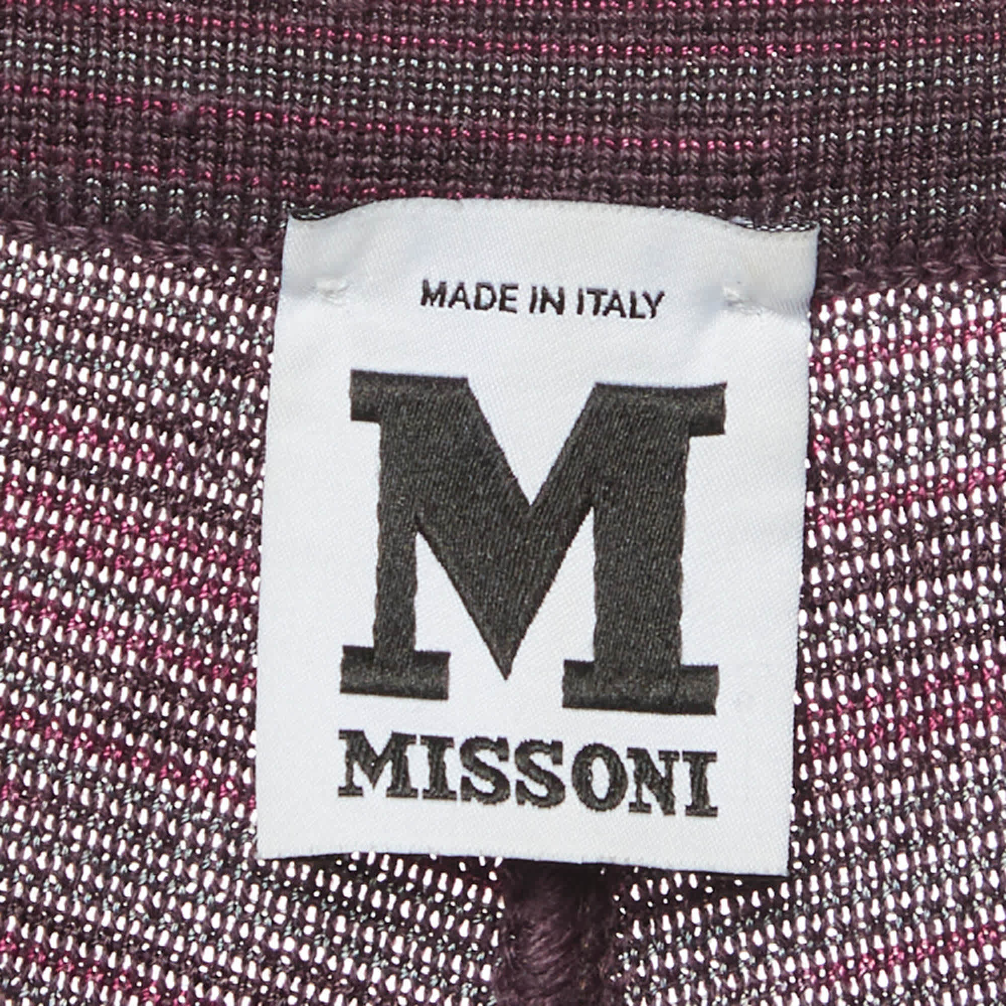 M Missoni Multicolour Patterned Rib Knit Straight Fit Pants