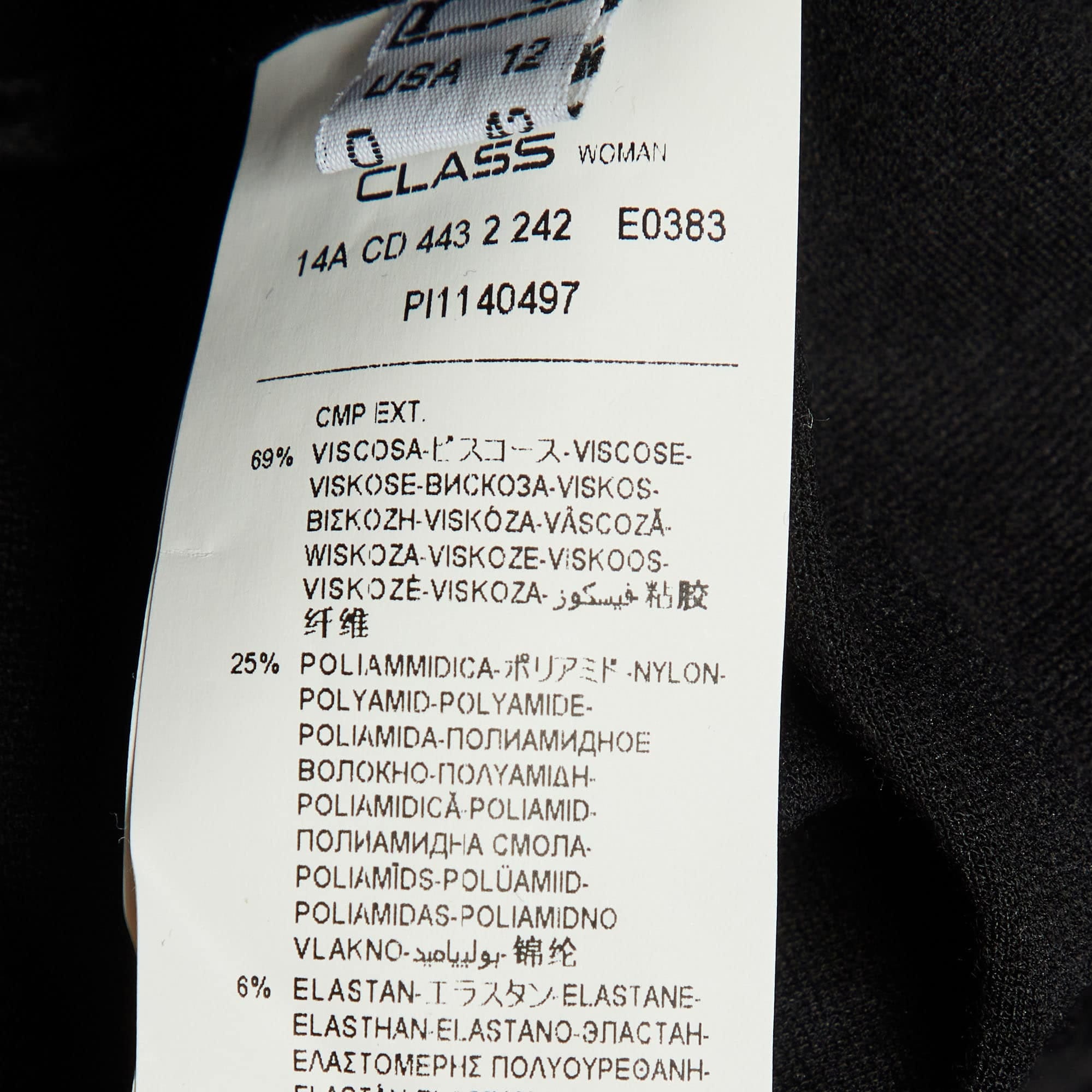 Cavalli Class Black Jersey Peplum Pencil Skirt