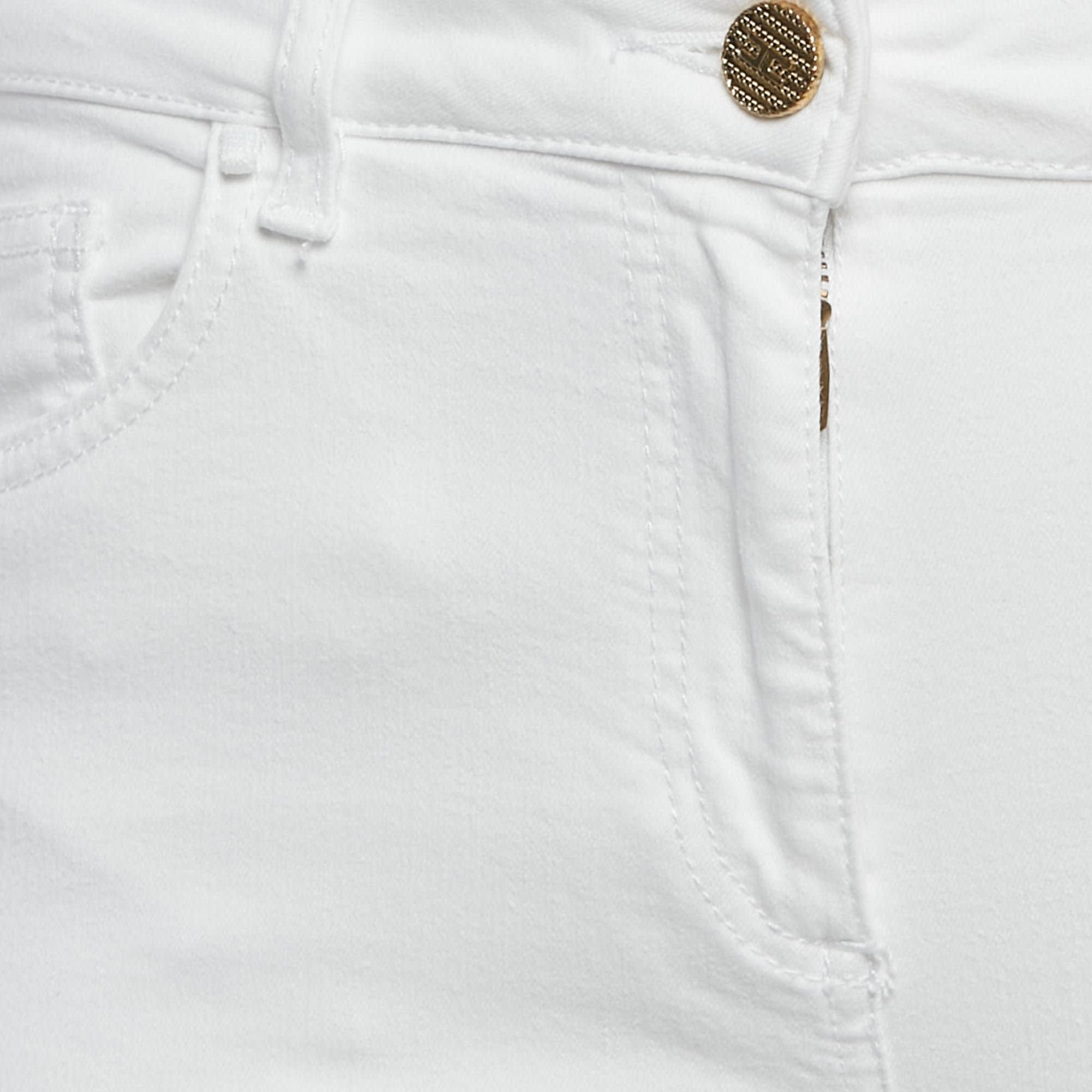 White High Waist Denim Skinny Fit Jeans M Waist 27"