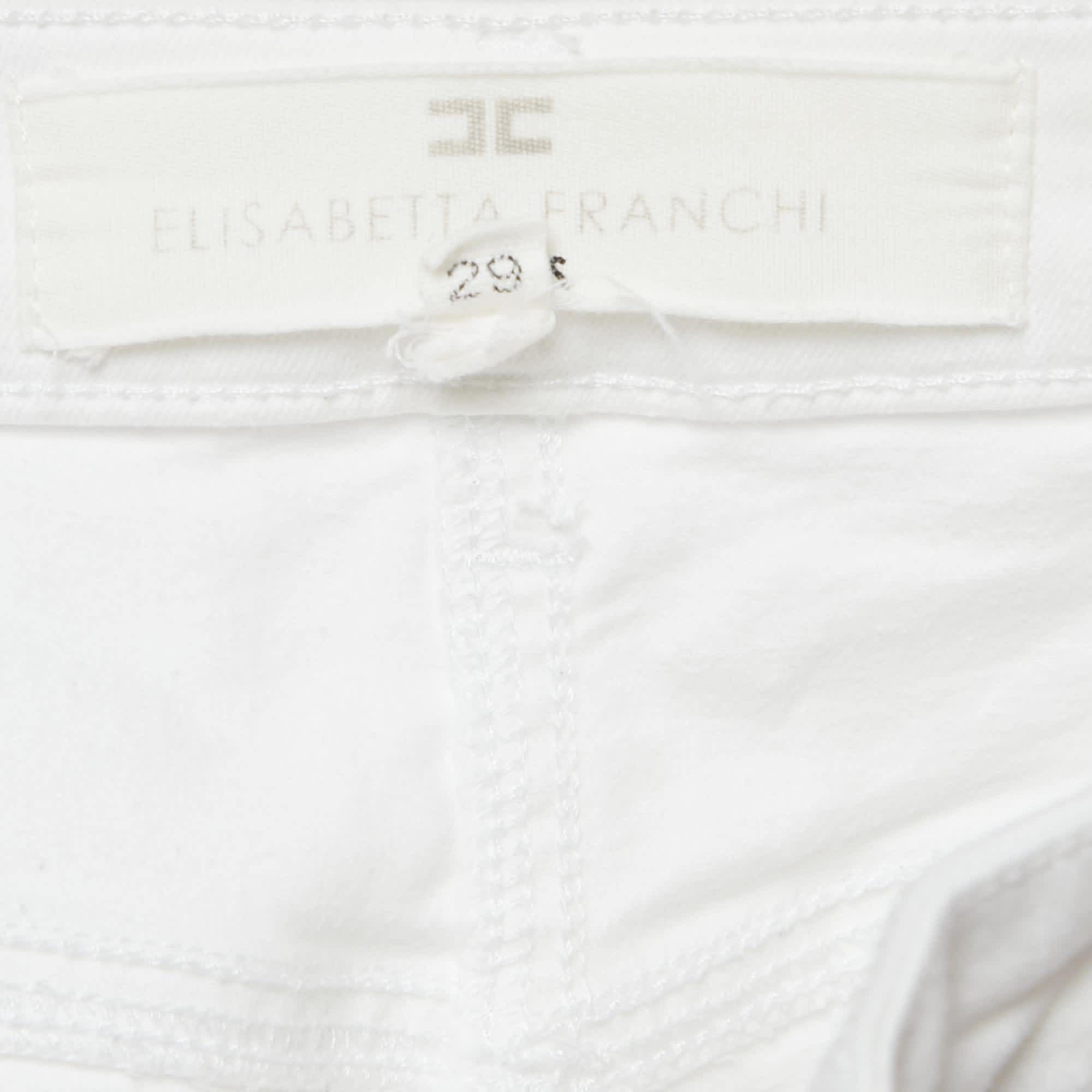 White High Waist Denim Skinny Fit Jeans M Waist 27"