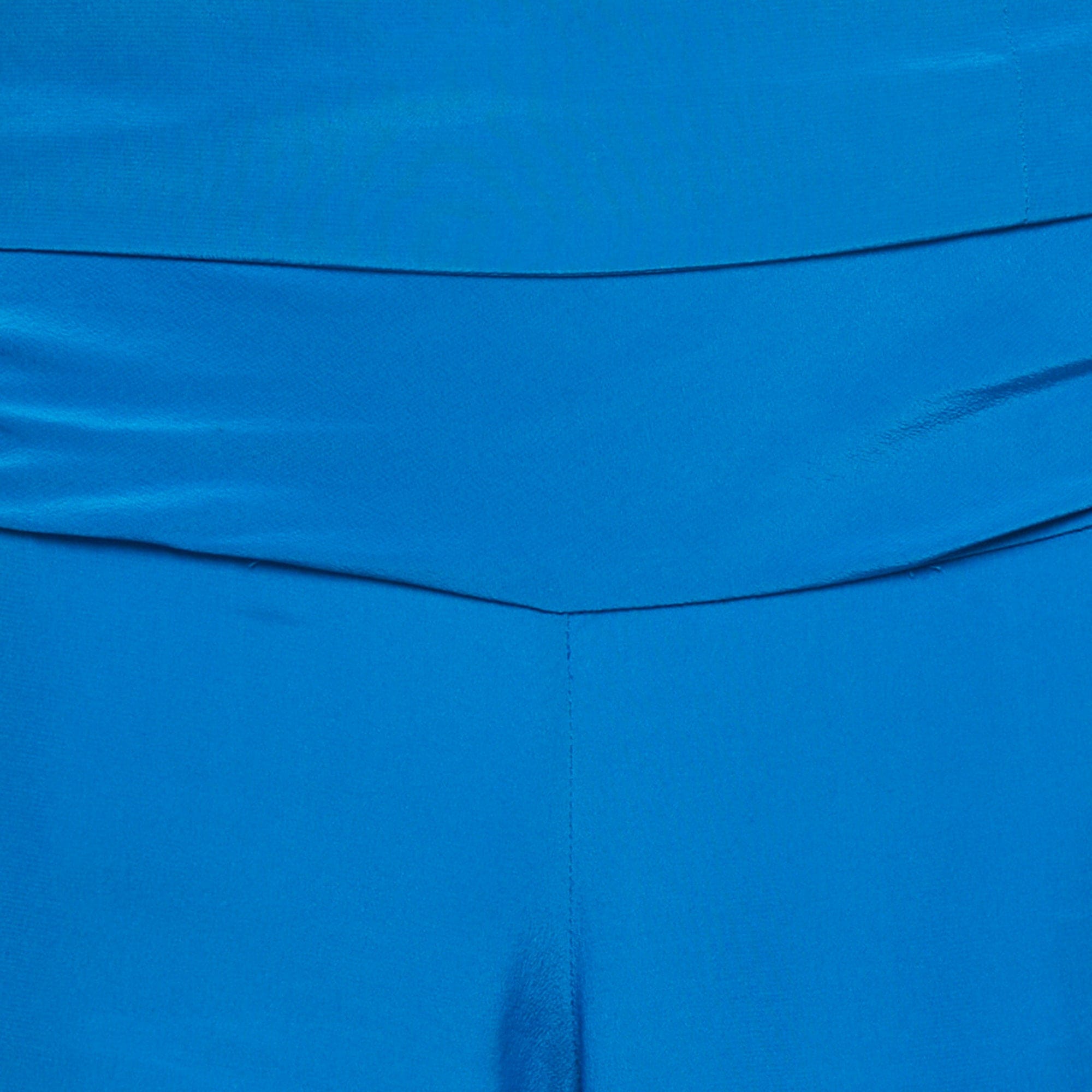 Blue Silk Tie - Up Trousers