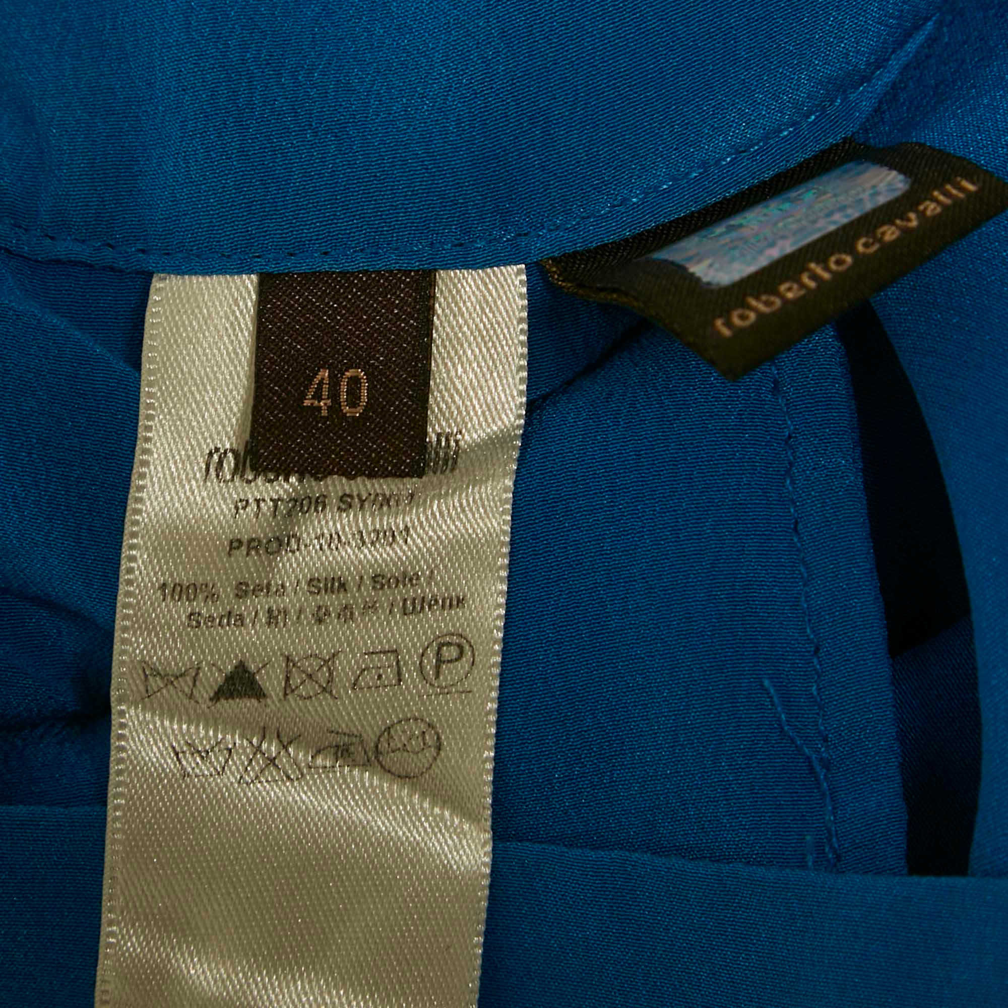 Blue Silk Tie - Up Trousers