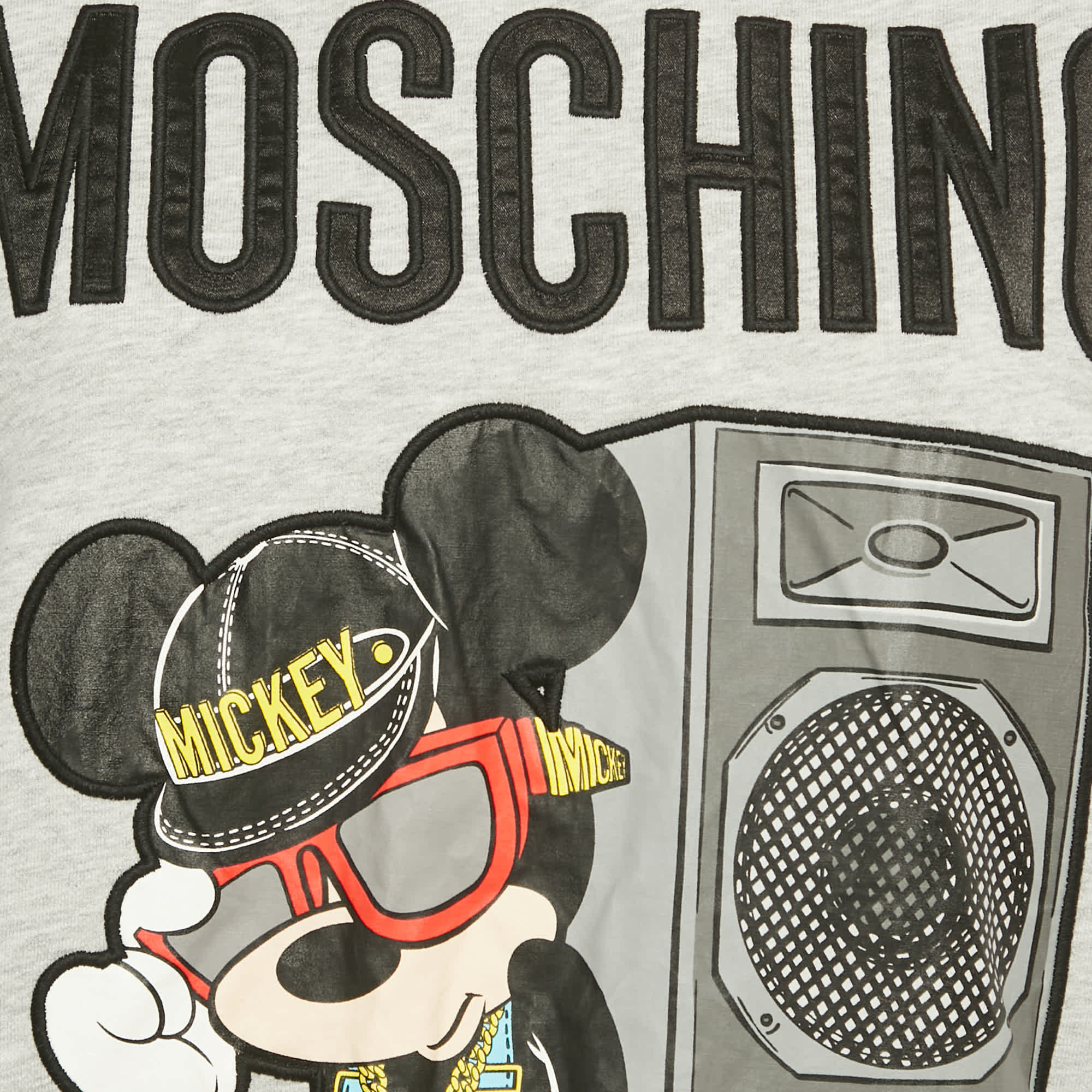 H&M X H&m x Disney Grey Mickey Embroidered Cotton Sweatshirt