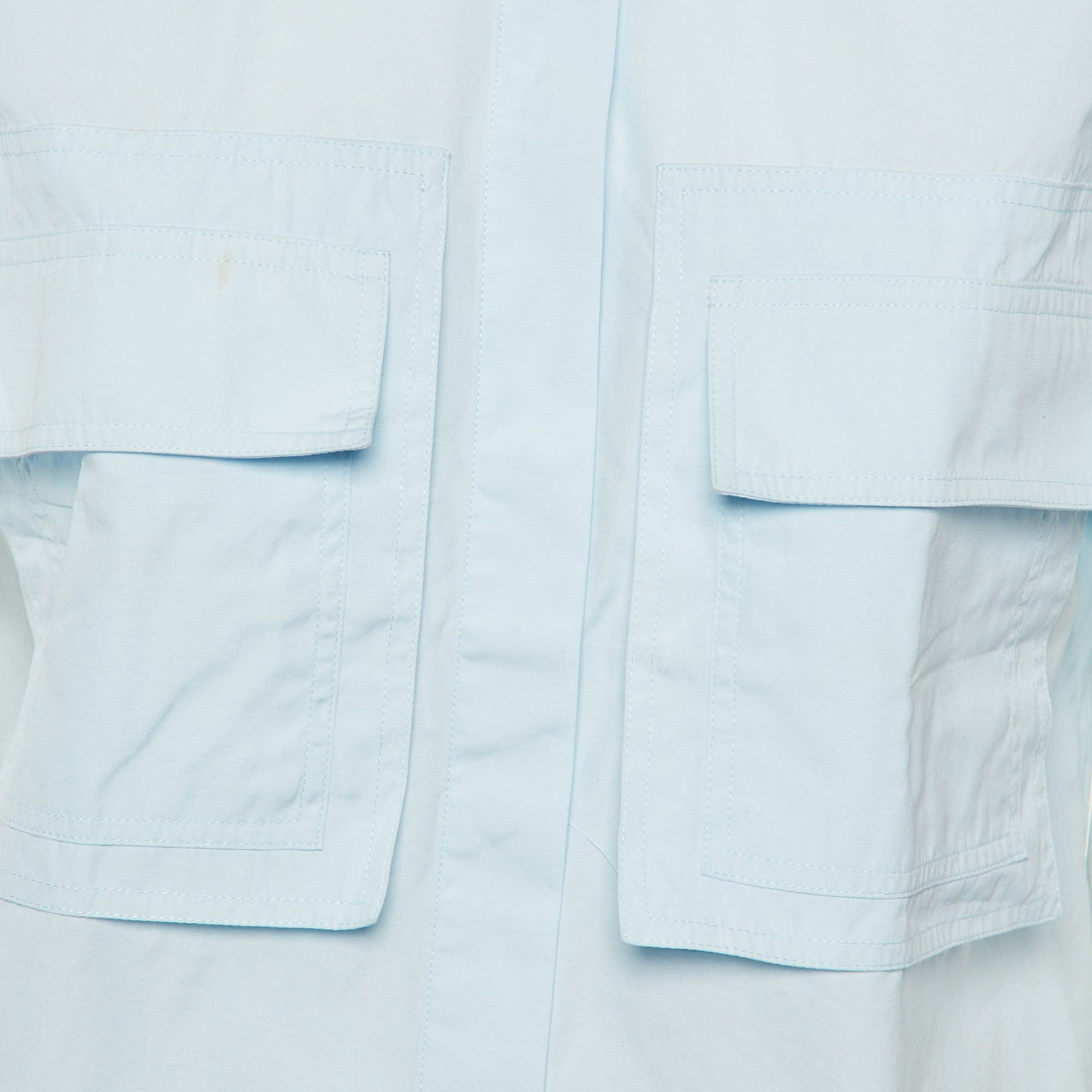 Blue Cotton Short Sleeve Shirt