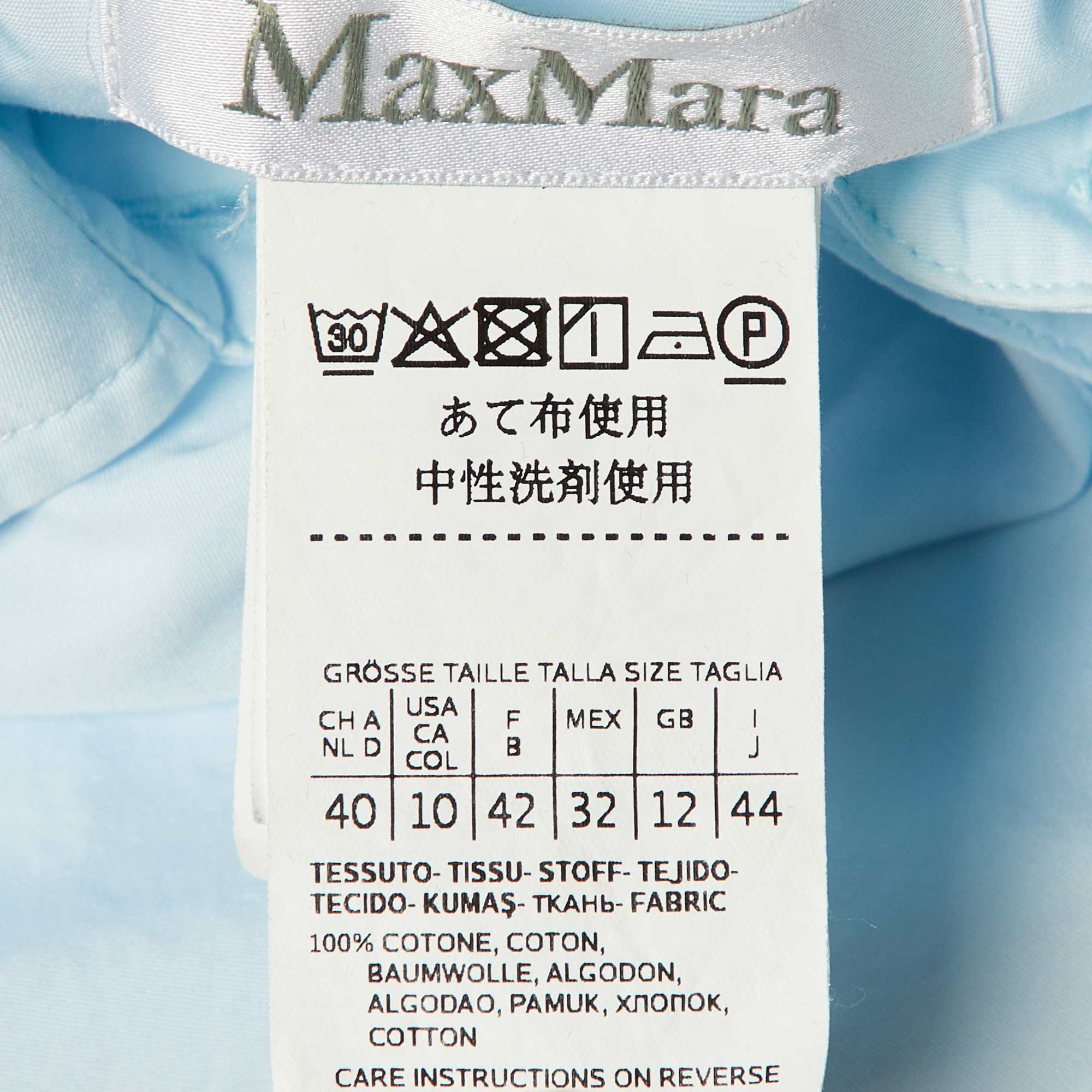 Blue Cotton Short Sleeve Shirt