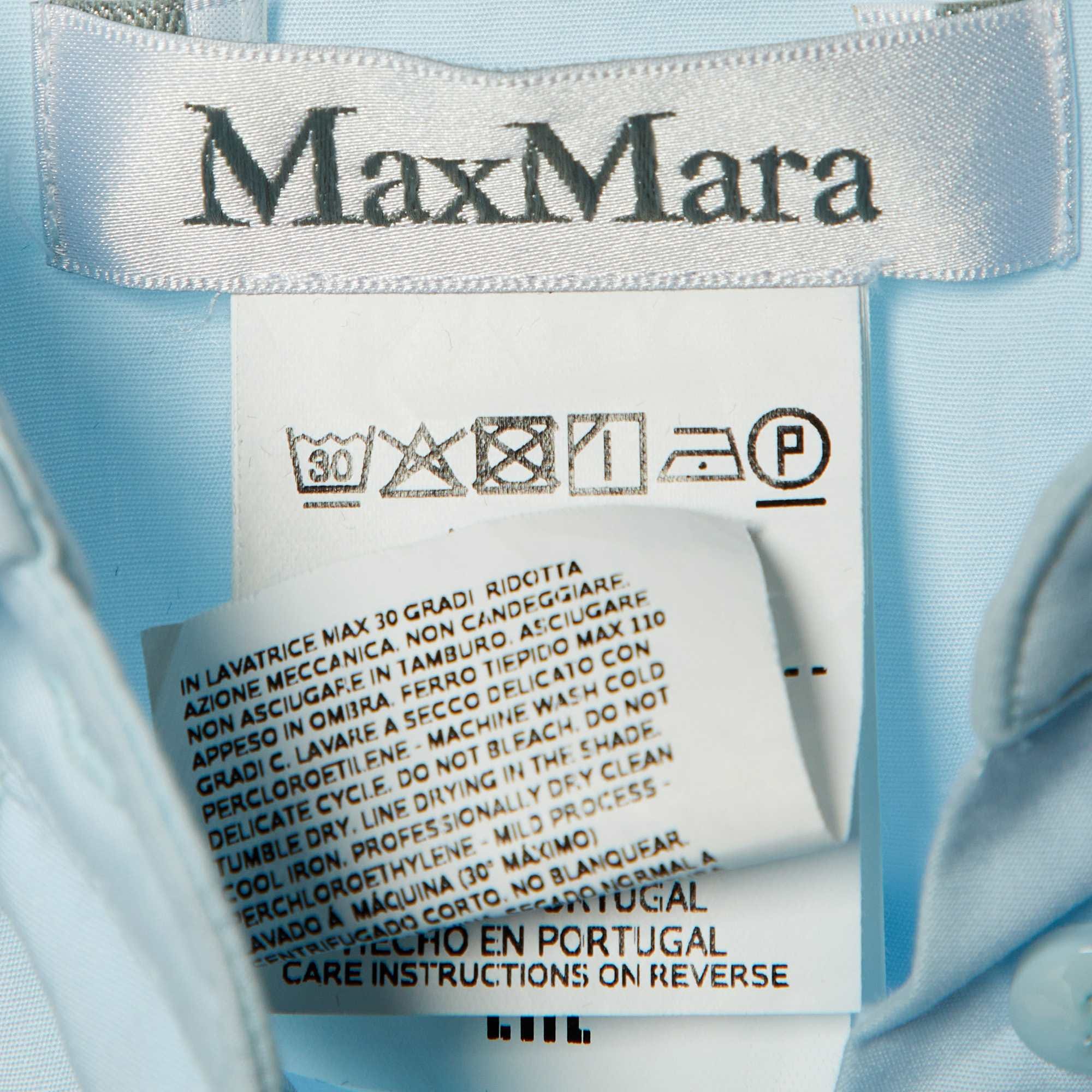 Blue Cotton Short Sleeve Shirt