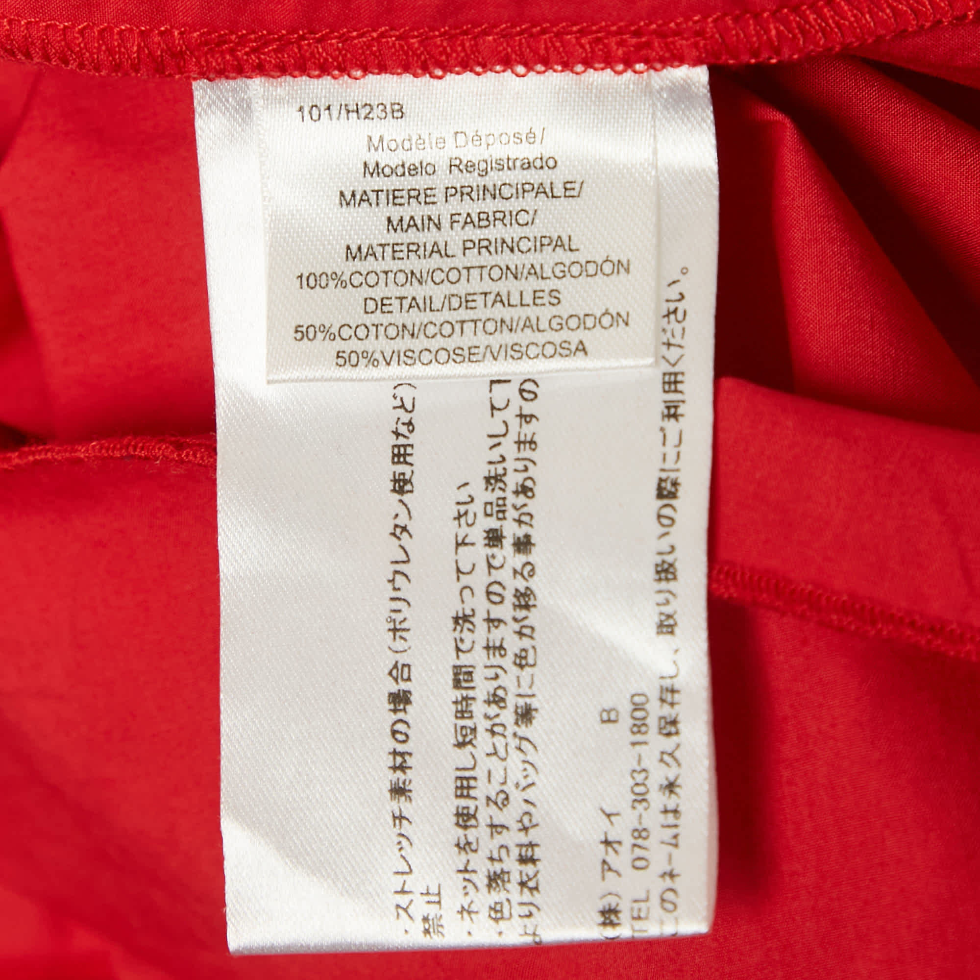 Paule Ka Red Embroidered Cotton Blouse