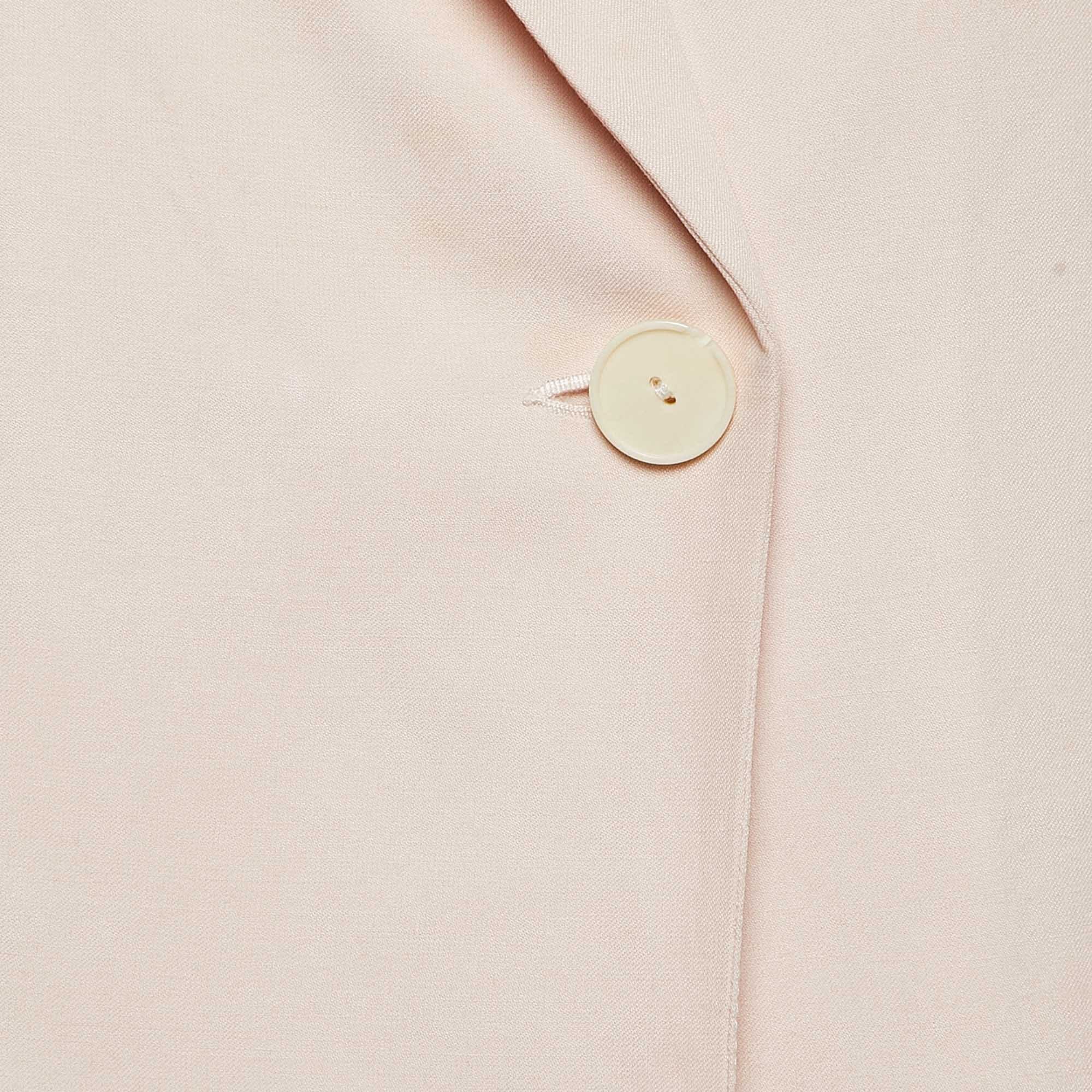 BLEND Pink Ramie Blend Single Breasted Blazer