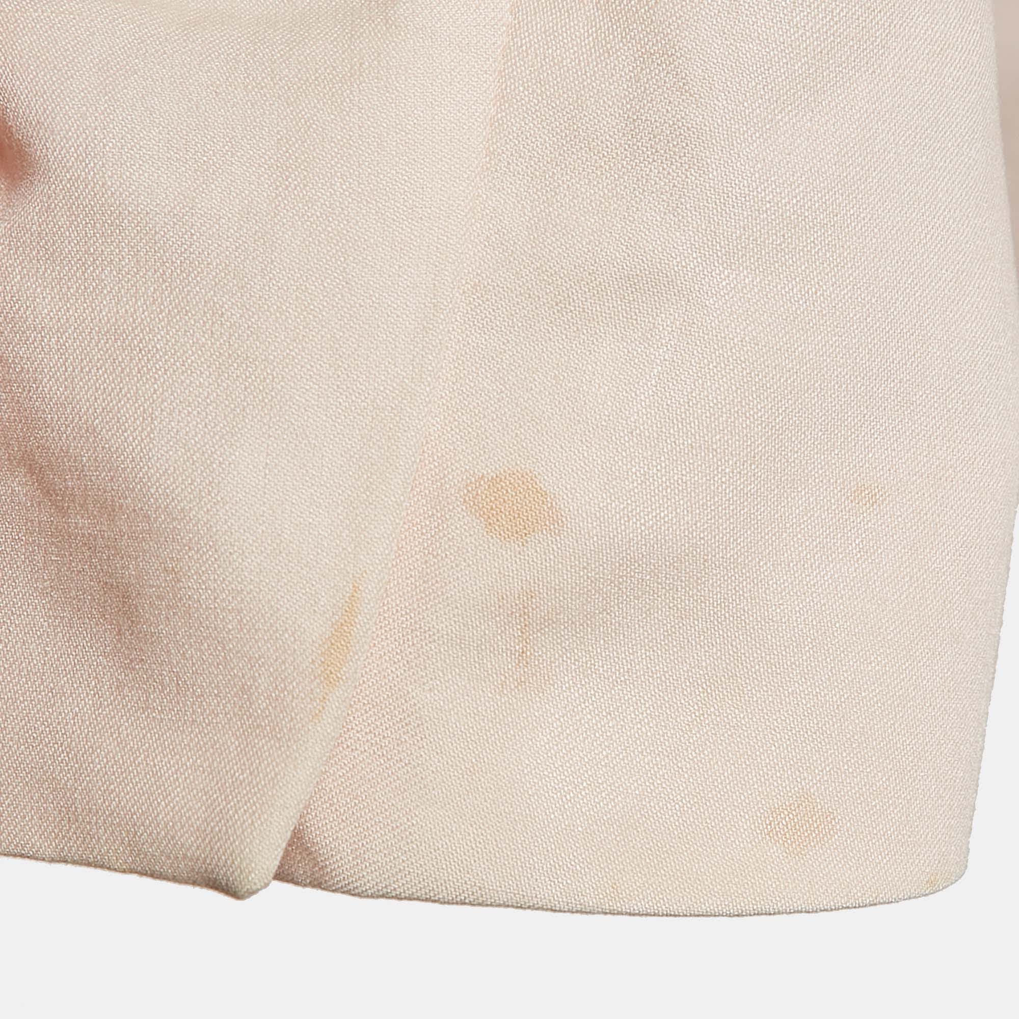 BLEND Pink Ramie Blend Single Breasted Blazer