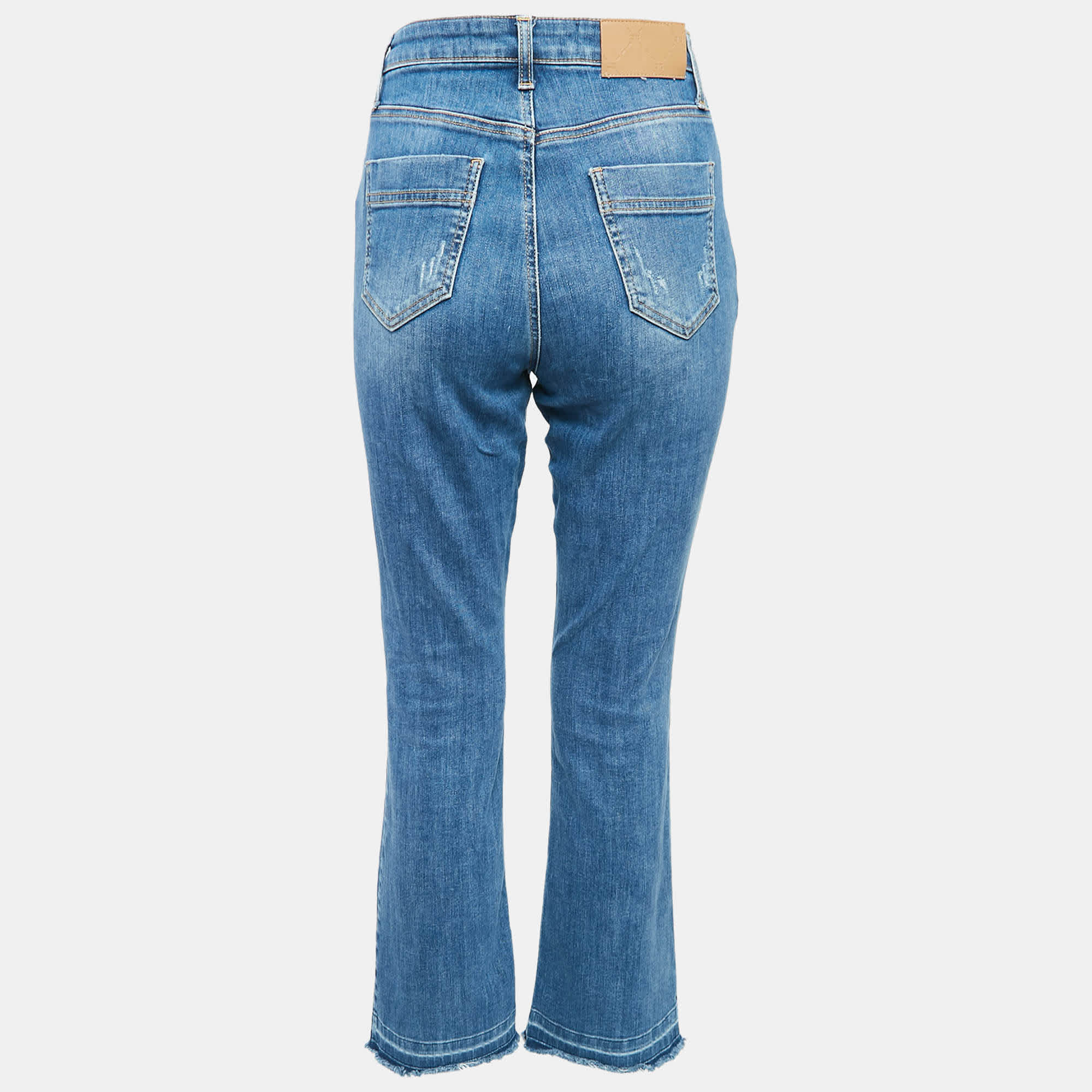 Blue Ripped Denim Straight - Leg Jeans L Waist 31"
