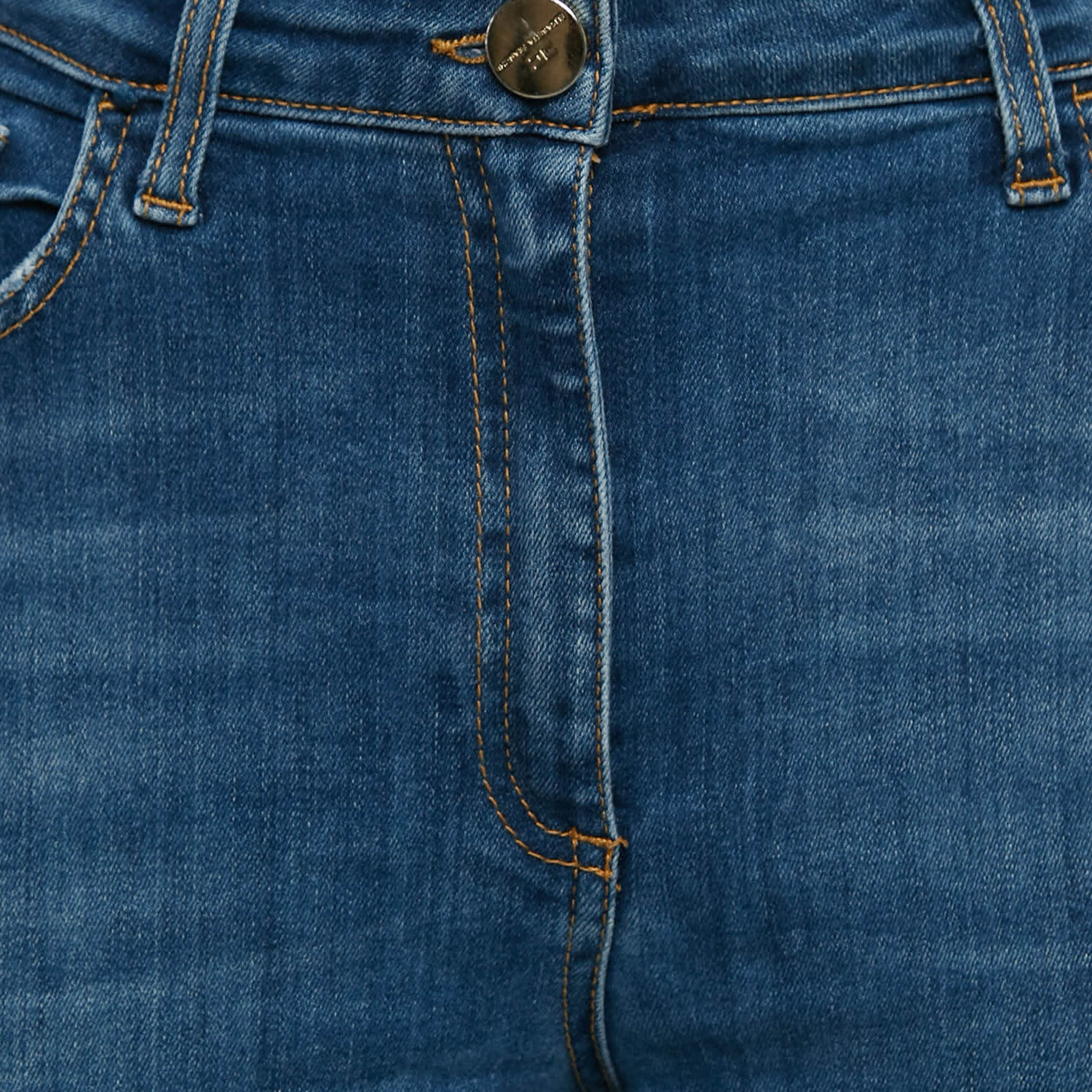 Blue Ripped Denim Straight - Leg Jeans L Waist 31"
