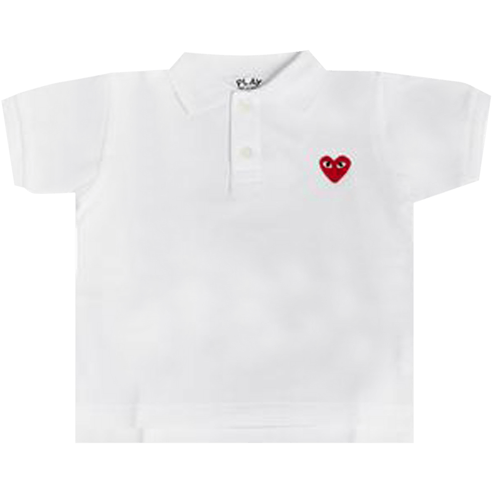 Comme des Garçons PLAY Kids Heart Polo White