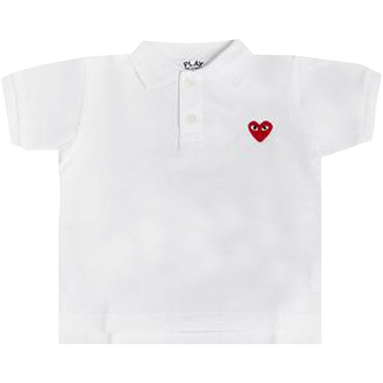 Comme des Garçons PLAY Kids Heart Polo White
