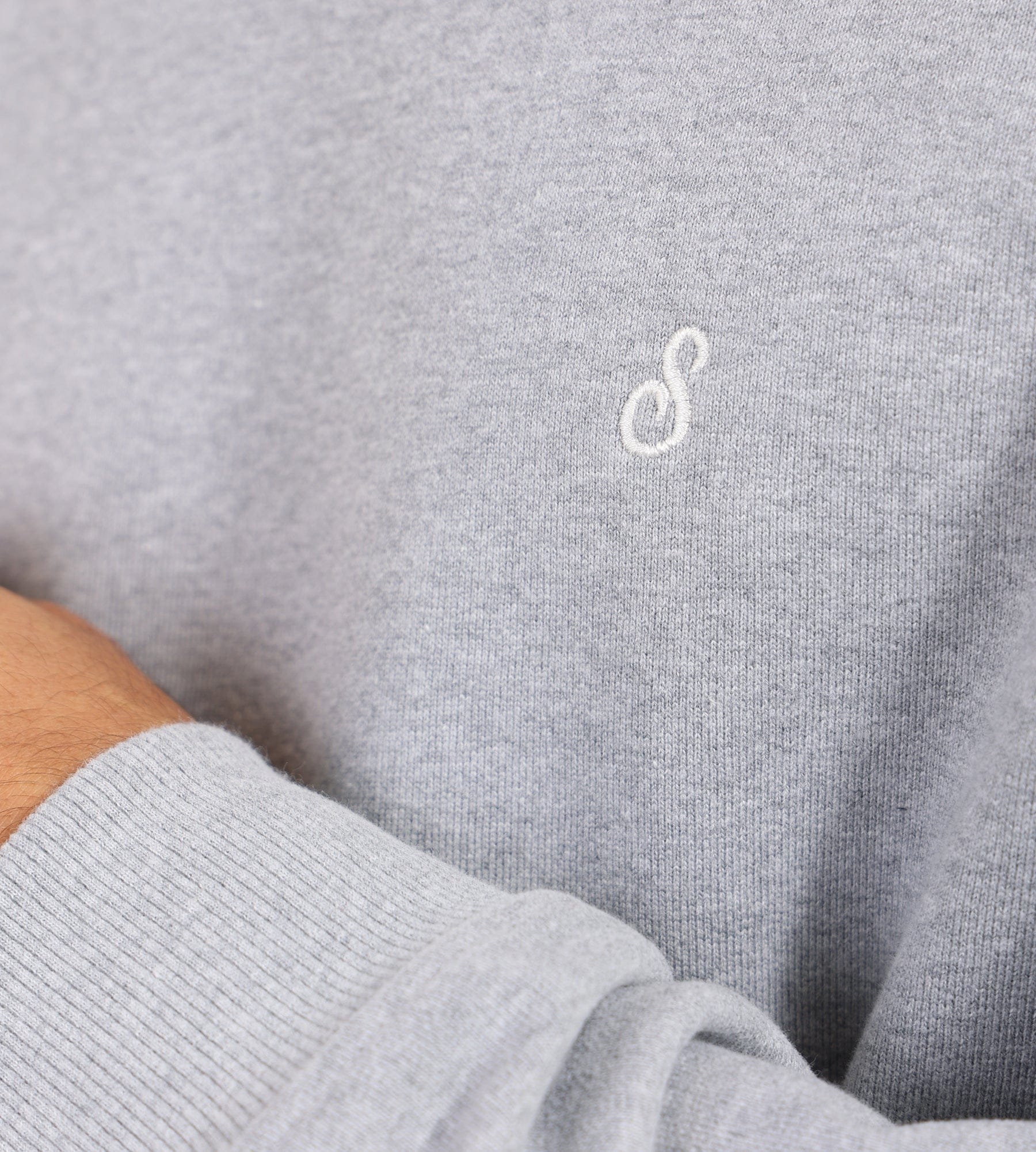 Sabbatical Script Logo Crewneck Heather Grey White