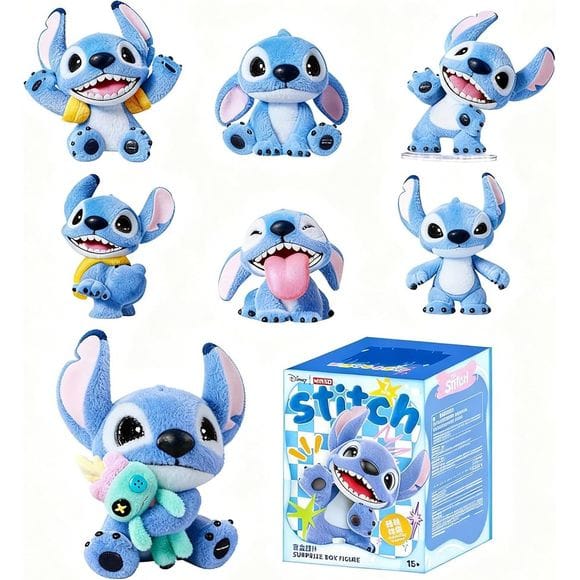 MINISO Disney Lilo & Stitch Flocked Plush Toy Figure Blind Box AUTHENTIC