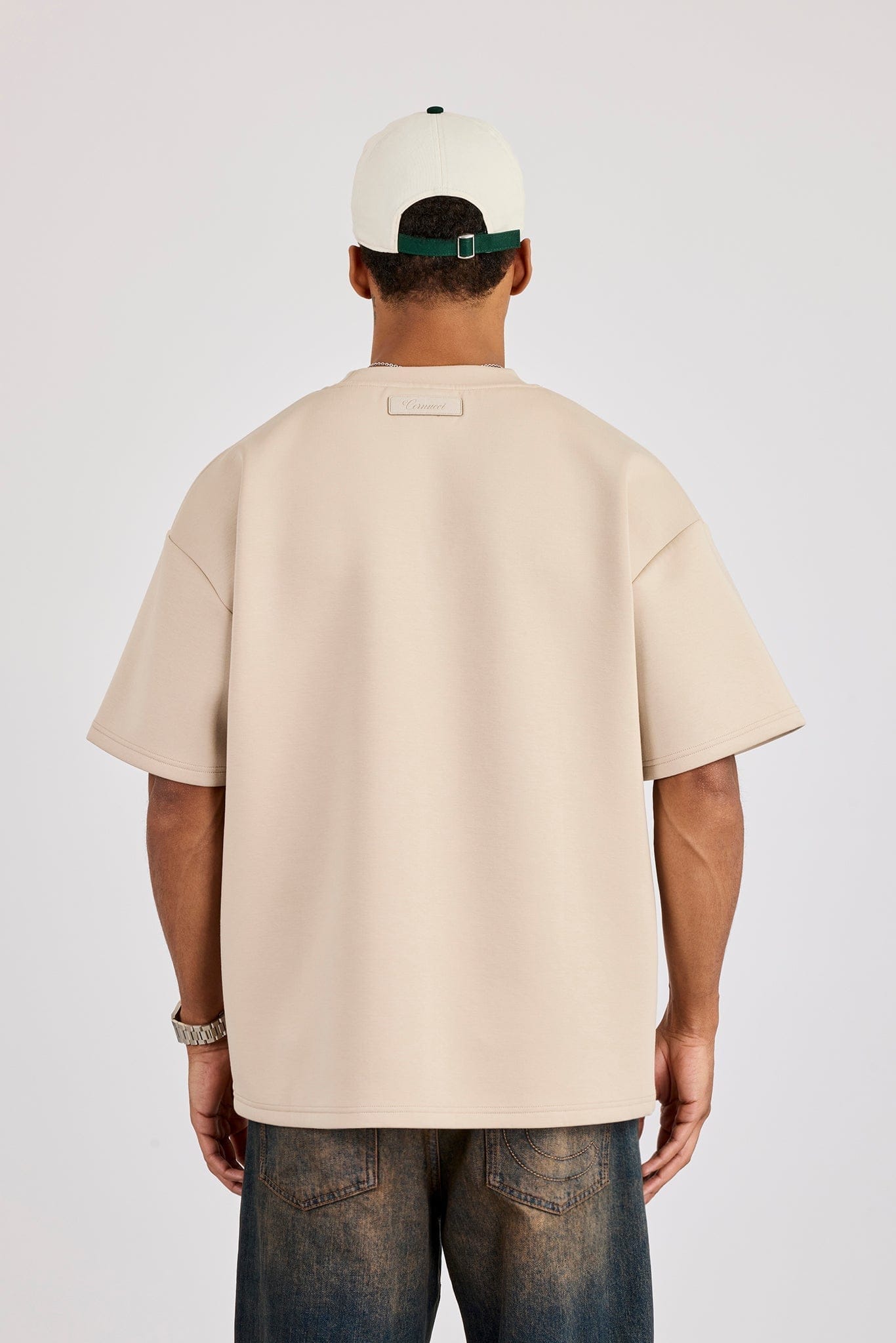 Cernucci Scuba Oversized T - Shirt - Stone