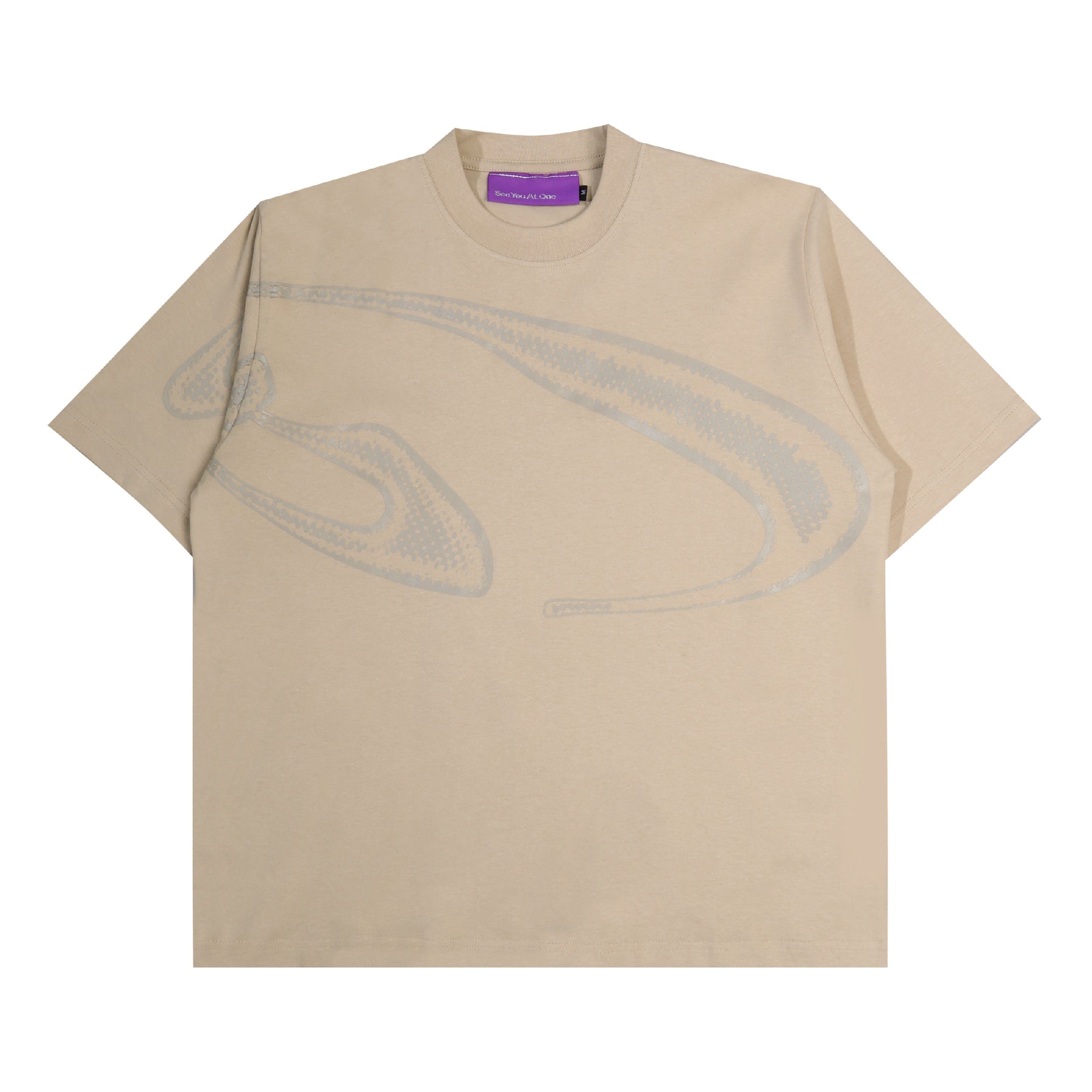See You At One Blow Up Logo T - Shirt - Beige