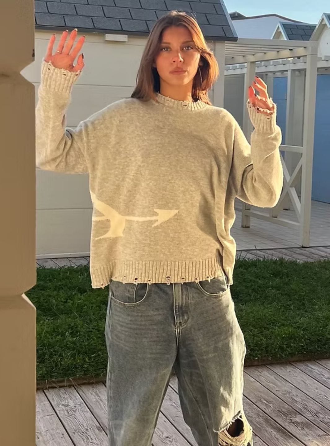 Appreciate Granny's Sweater Ash Grey