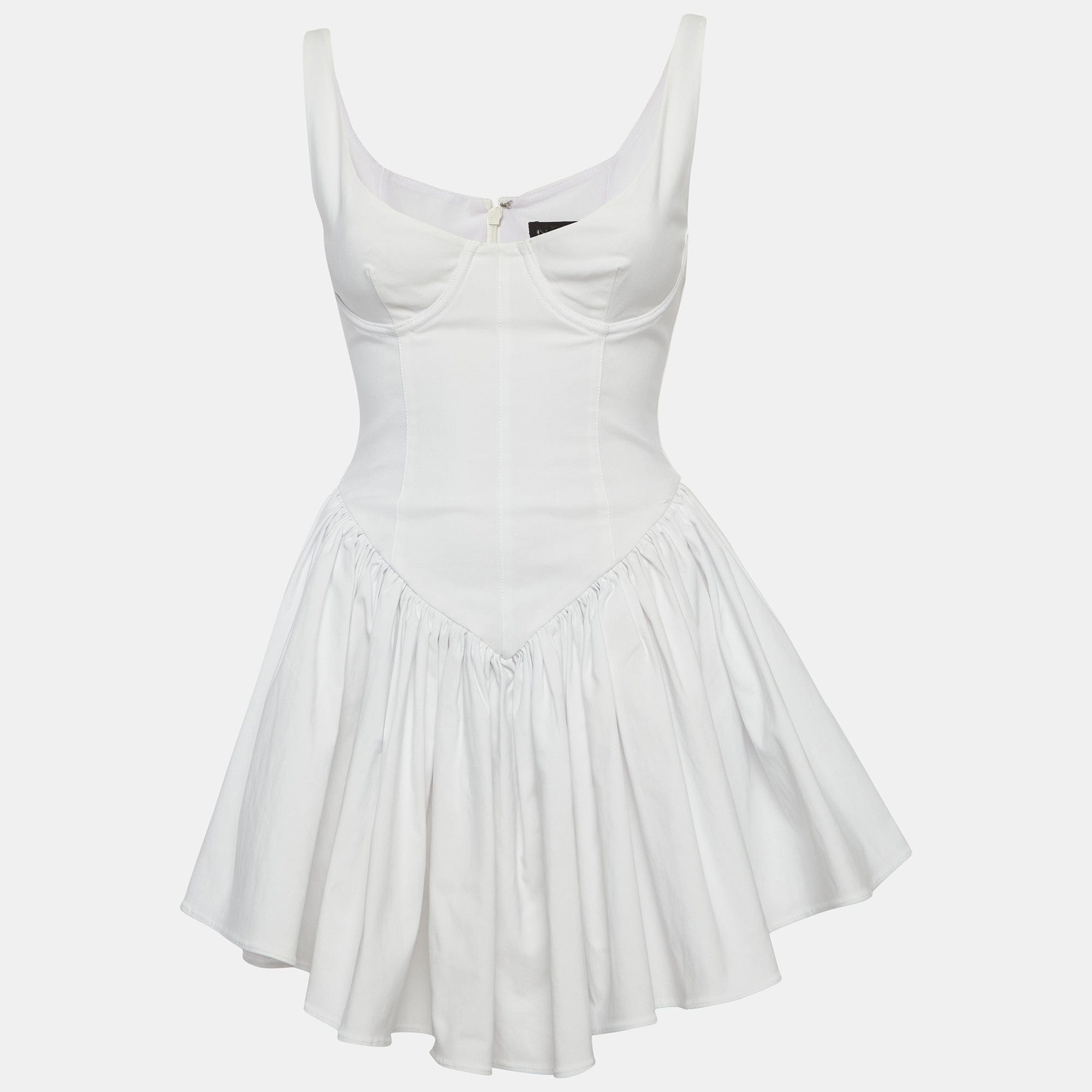 WHITE* Nbd White Stretch Crepe Corset Mini Dress