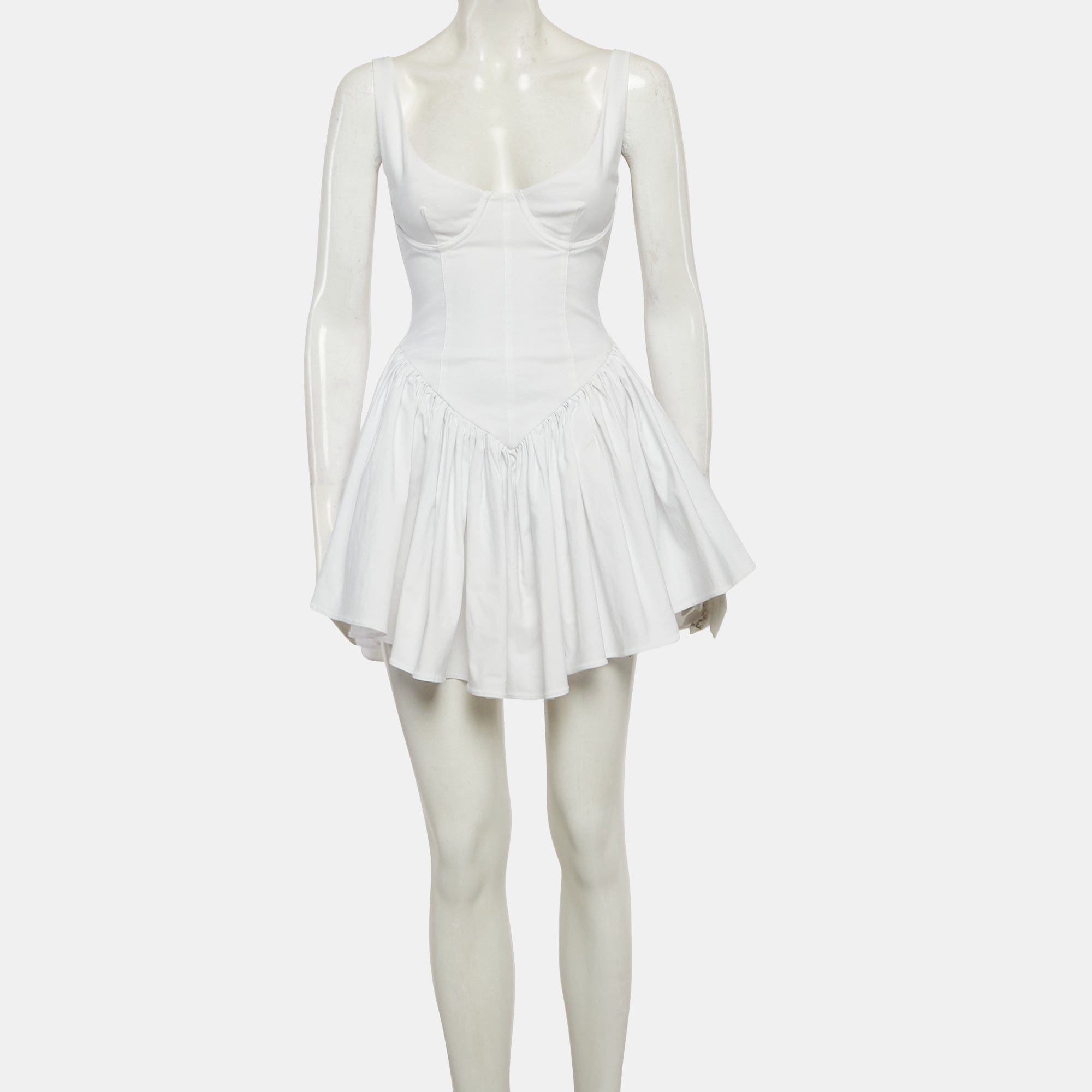 WHITE* Nbd White Stretch Crepe Corset Mini Dress