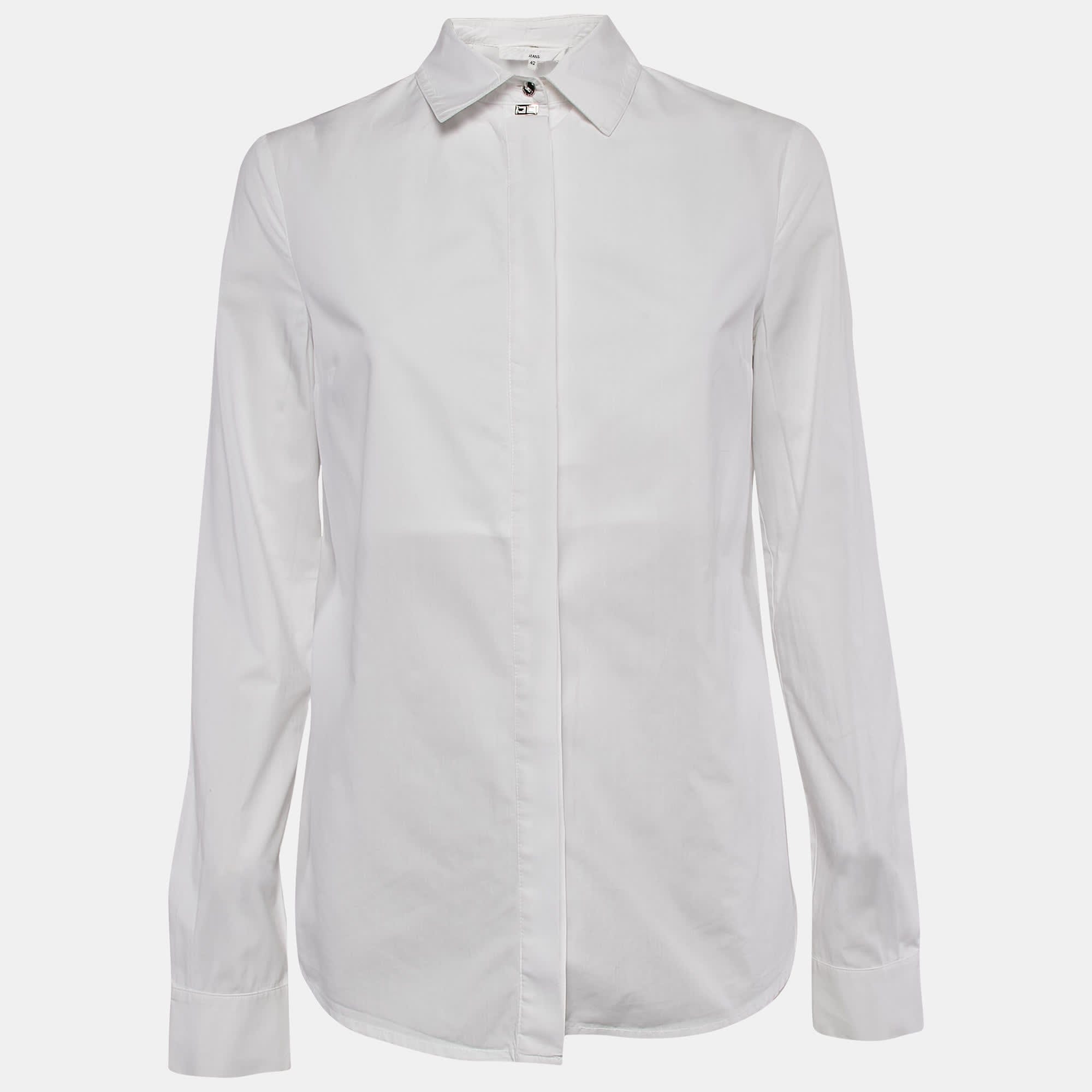 White Cotton Long Sleeve Shirt
