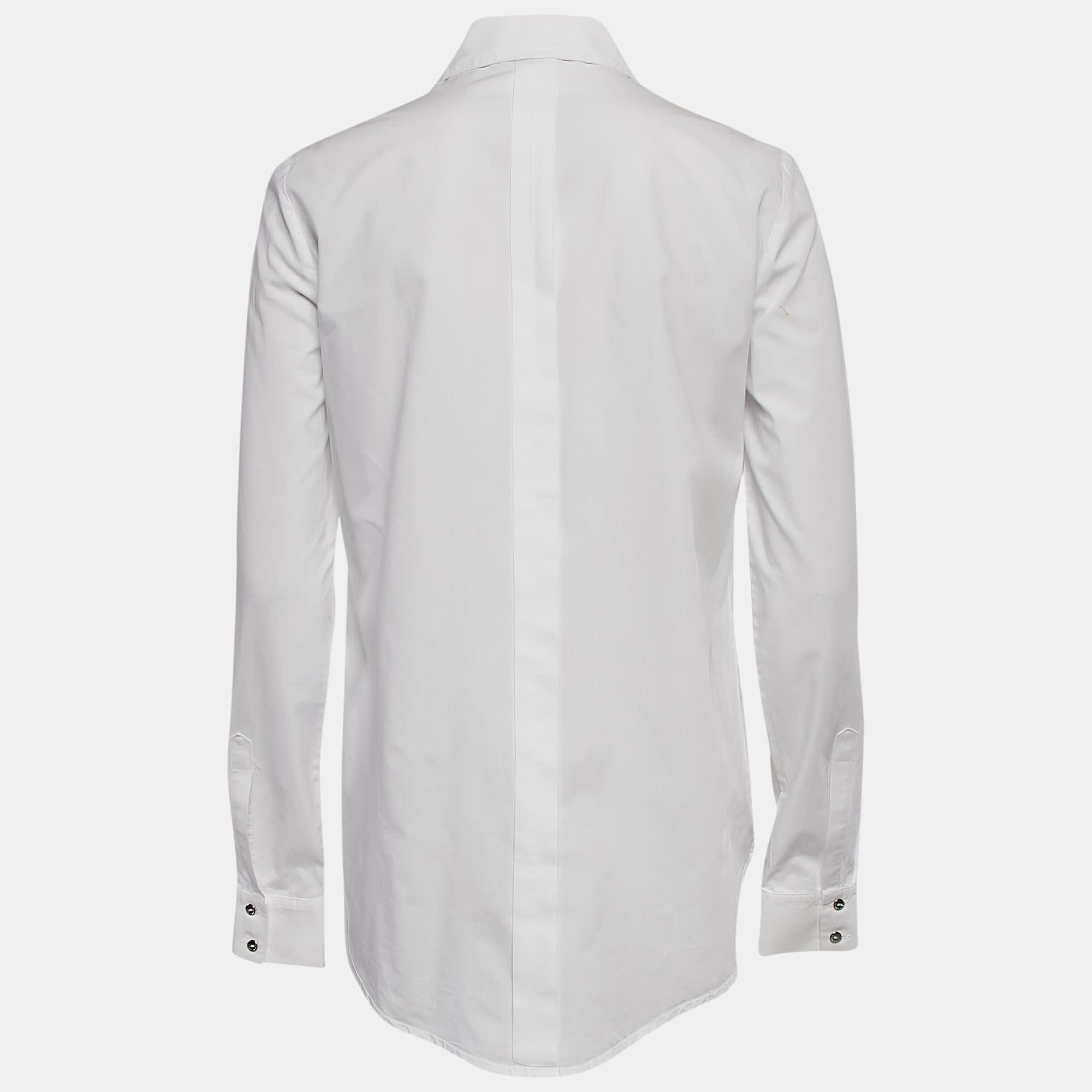 White Cotton Long Sleeve Shirt