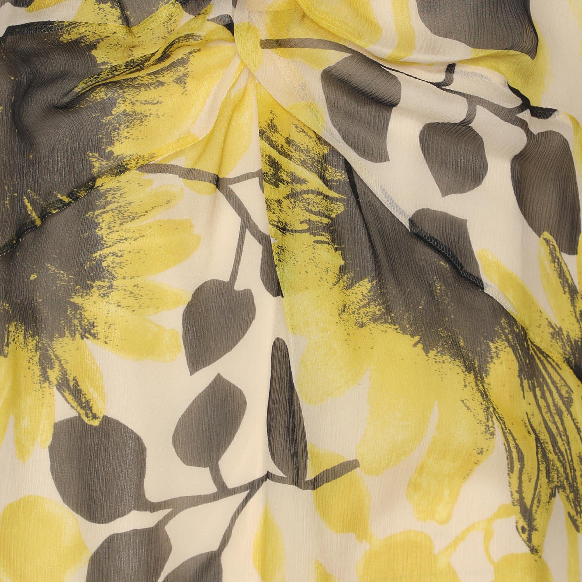 Marina Rinaldi Yello/black Sunflower Print Chiffon Blouse