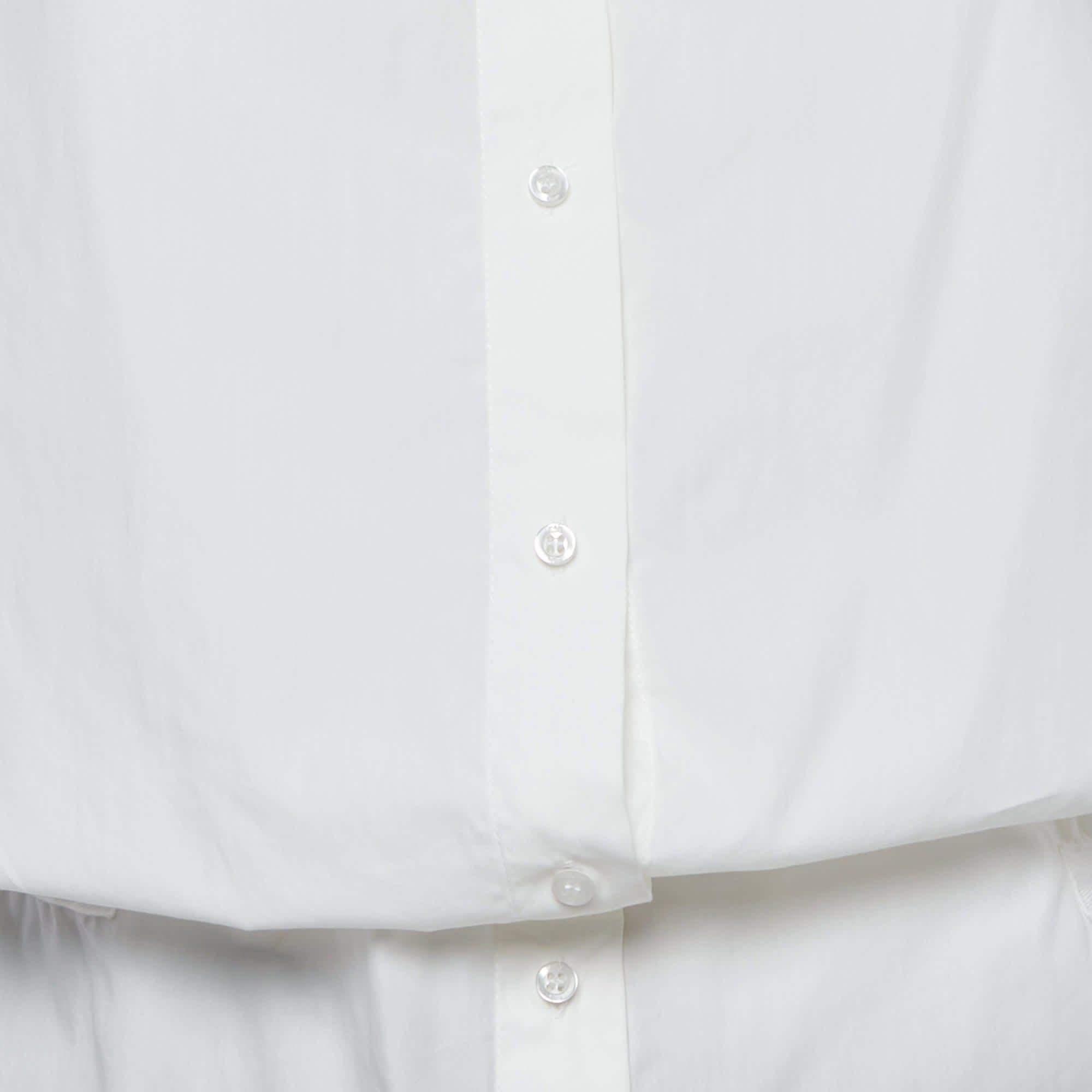 White/black Cotton Shirt Dress And Skirt Set