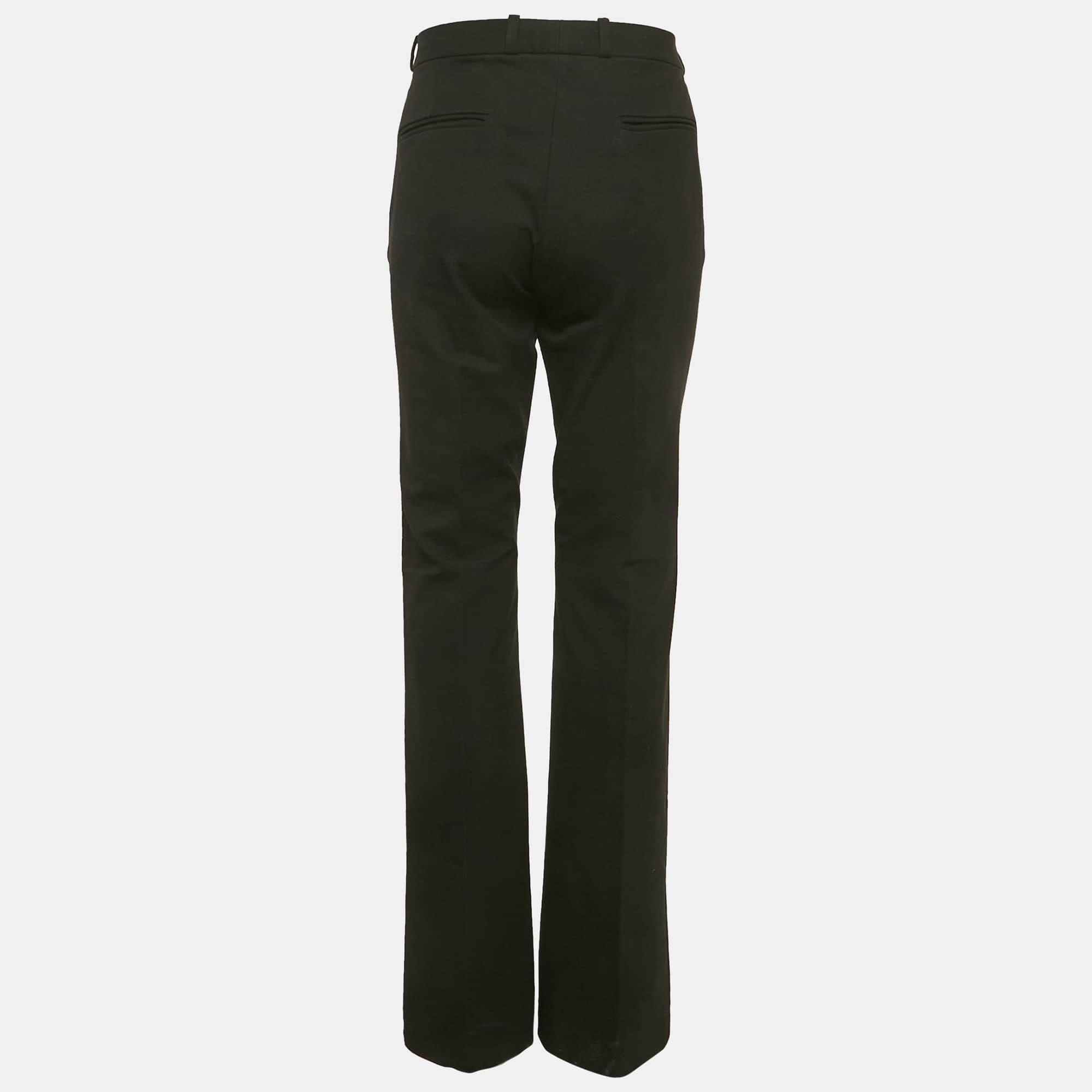 GABARDINE Black Gabardine Wide Leg New Rocket Trousers
