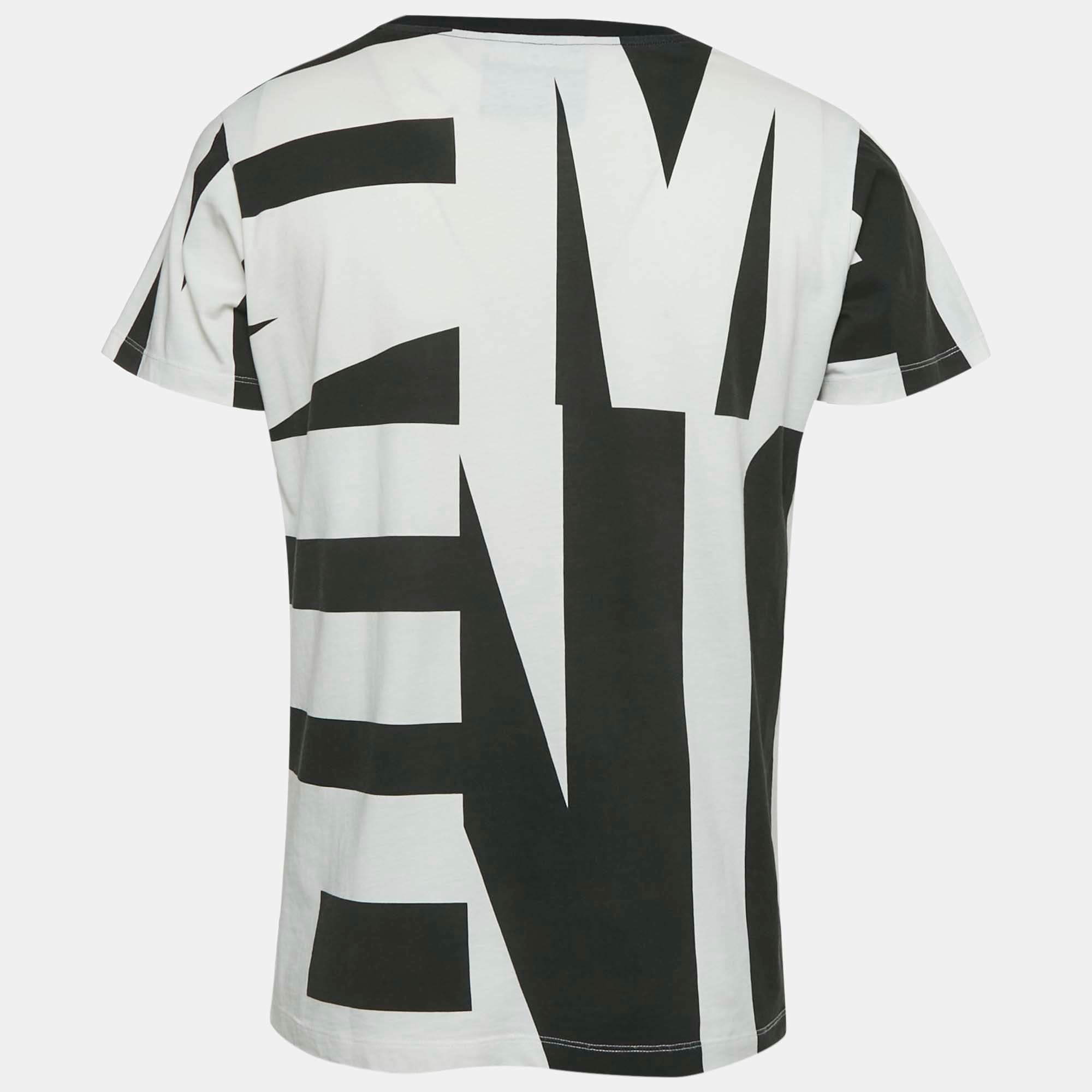 Couture Black / White All Over Logo Print Cotton T - Shirt