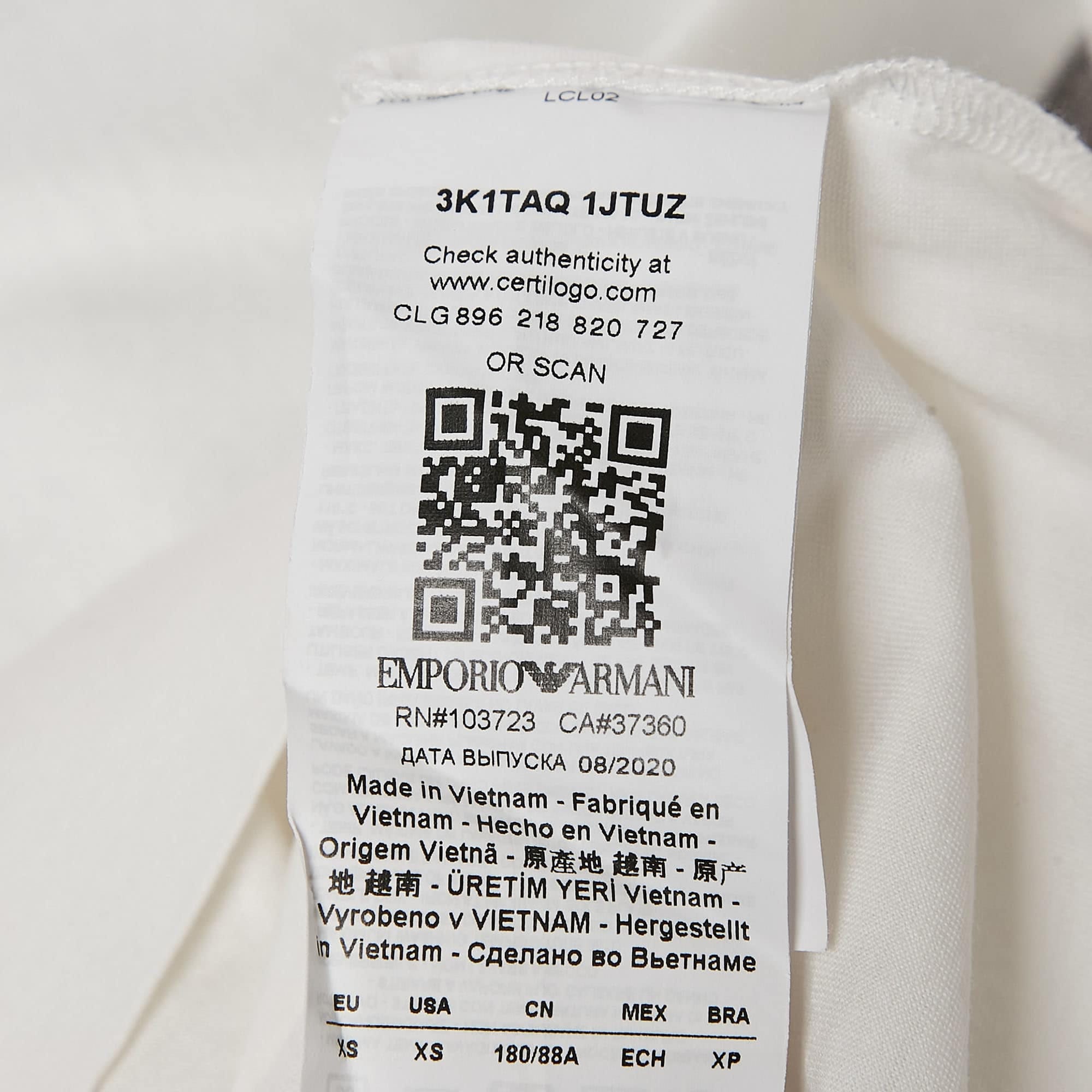 White Embroidered Cotton T - Shirt Xs