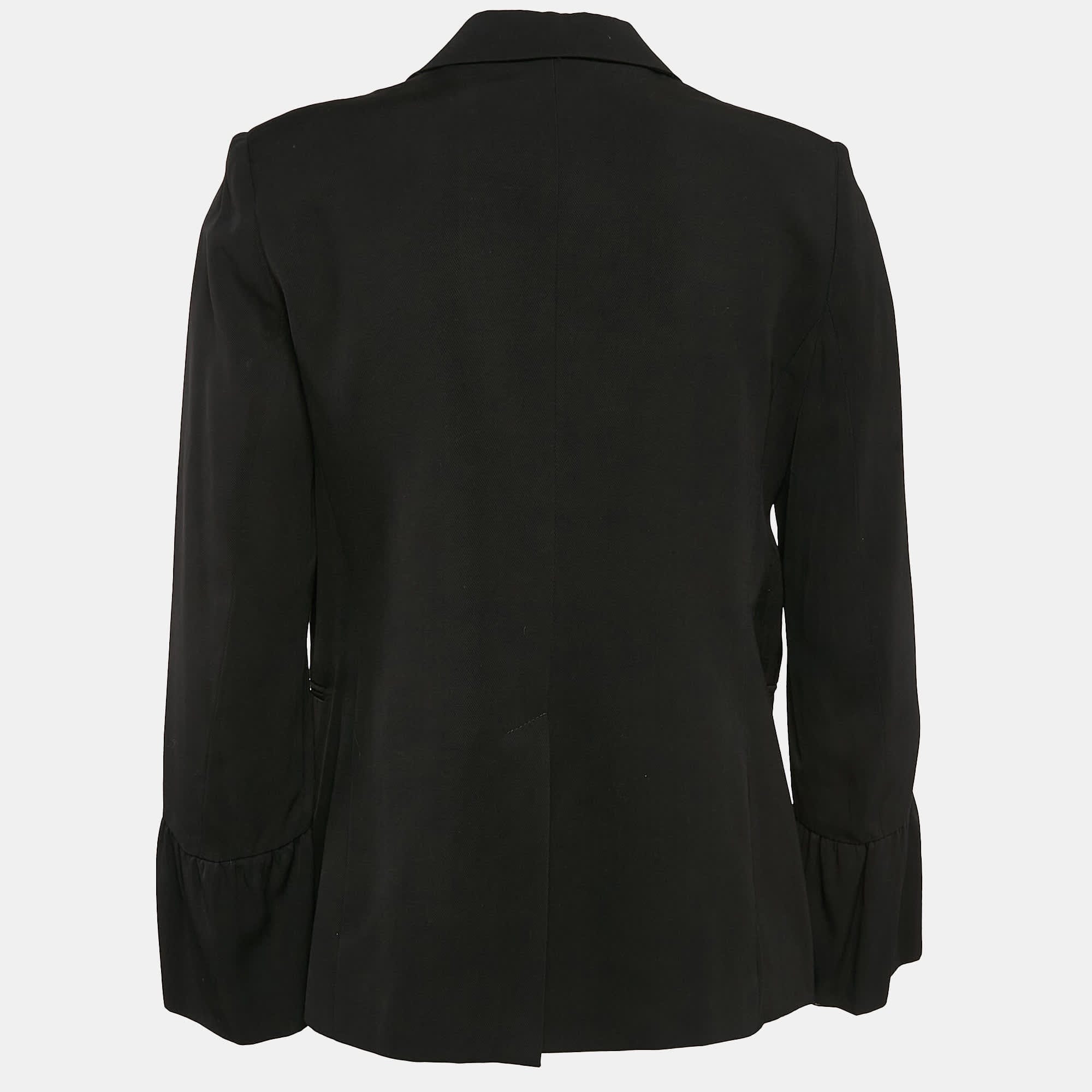 GABARDINE Black Gabardine Single Breasted Blazer