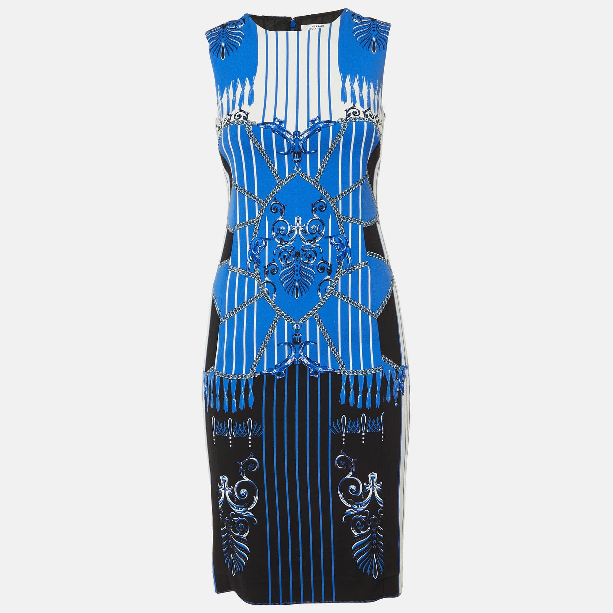 Blue Collection Blue Chain Print Crepe Sleeveless Dress