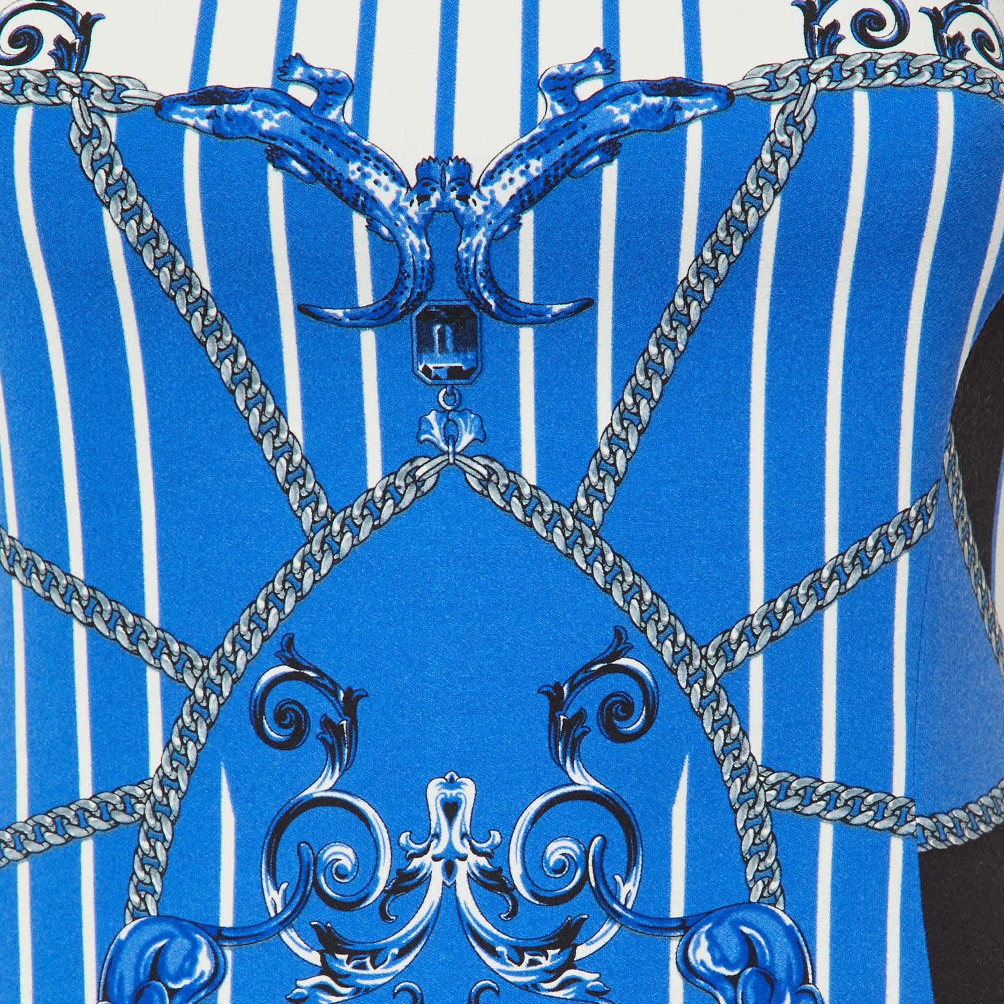 Blue Collection Blue Chain Print Crepe Sleeveless Dress