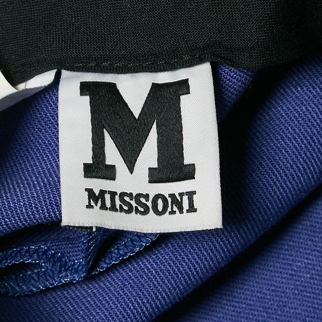 M Missoni Purple Gabardine Straight Leg Trousers