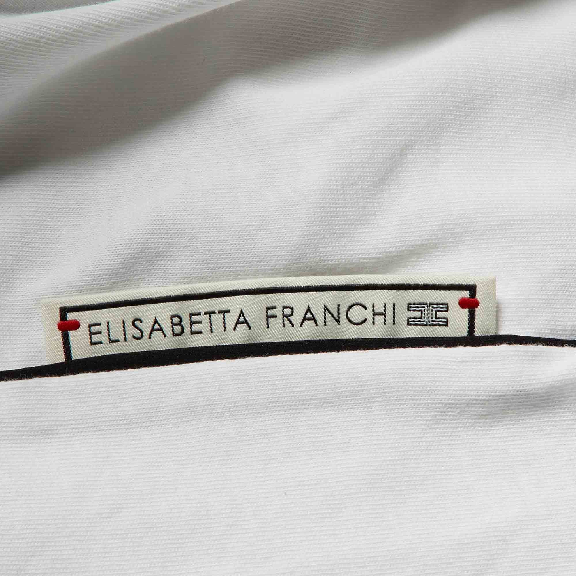 White Printed Cotton Crew Neck T - Shirt