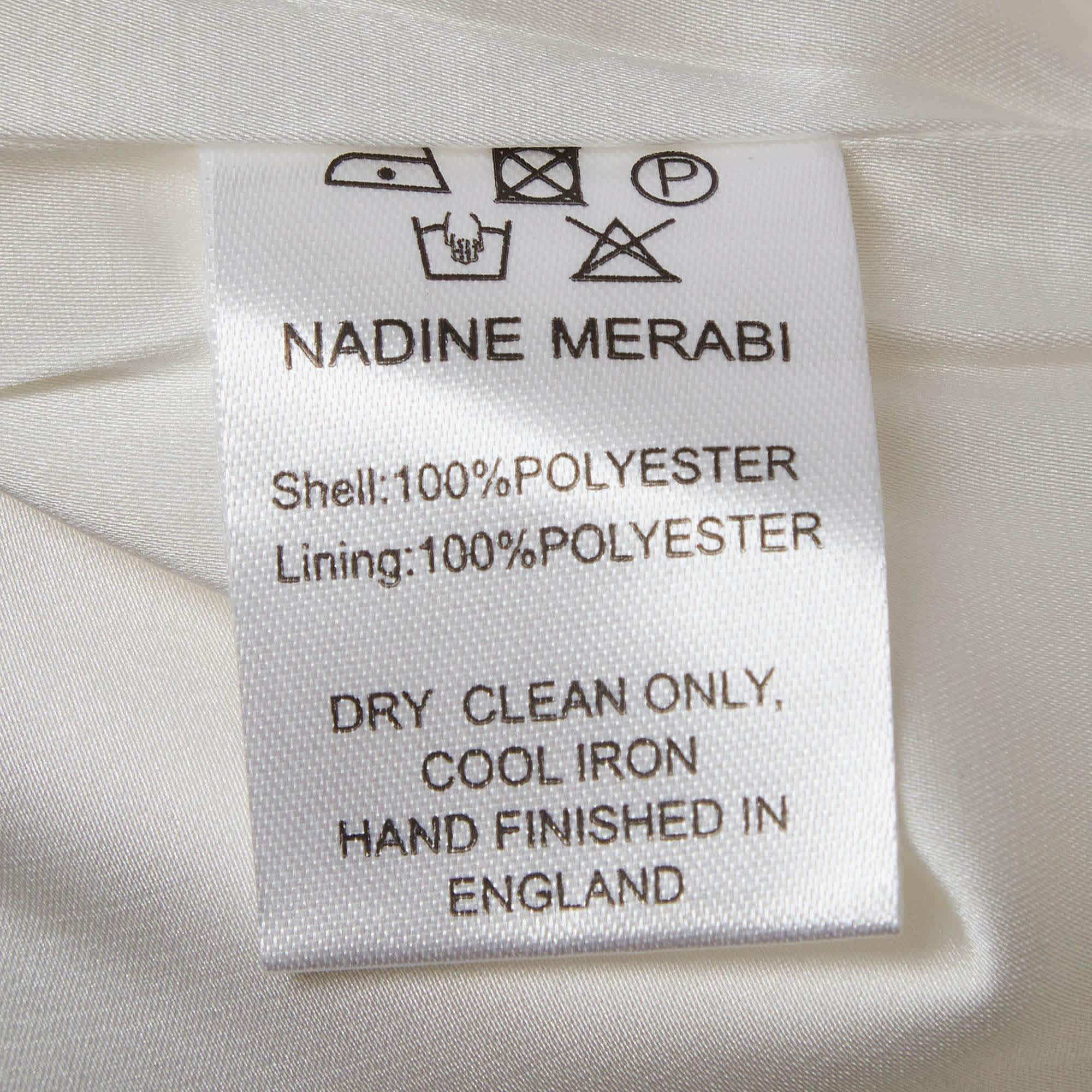 Nadine Merabi White Sateen High Rise Trousers
