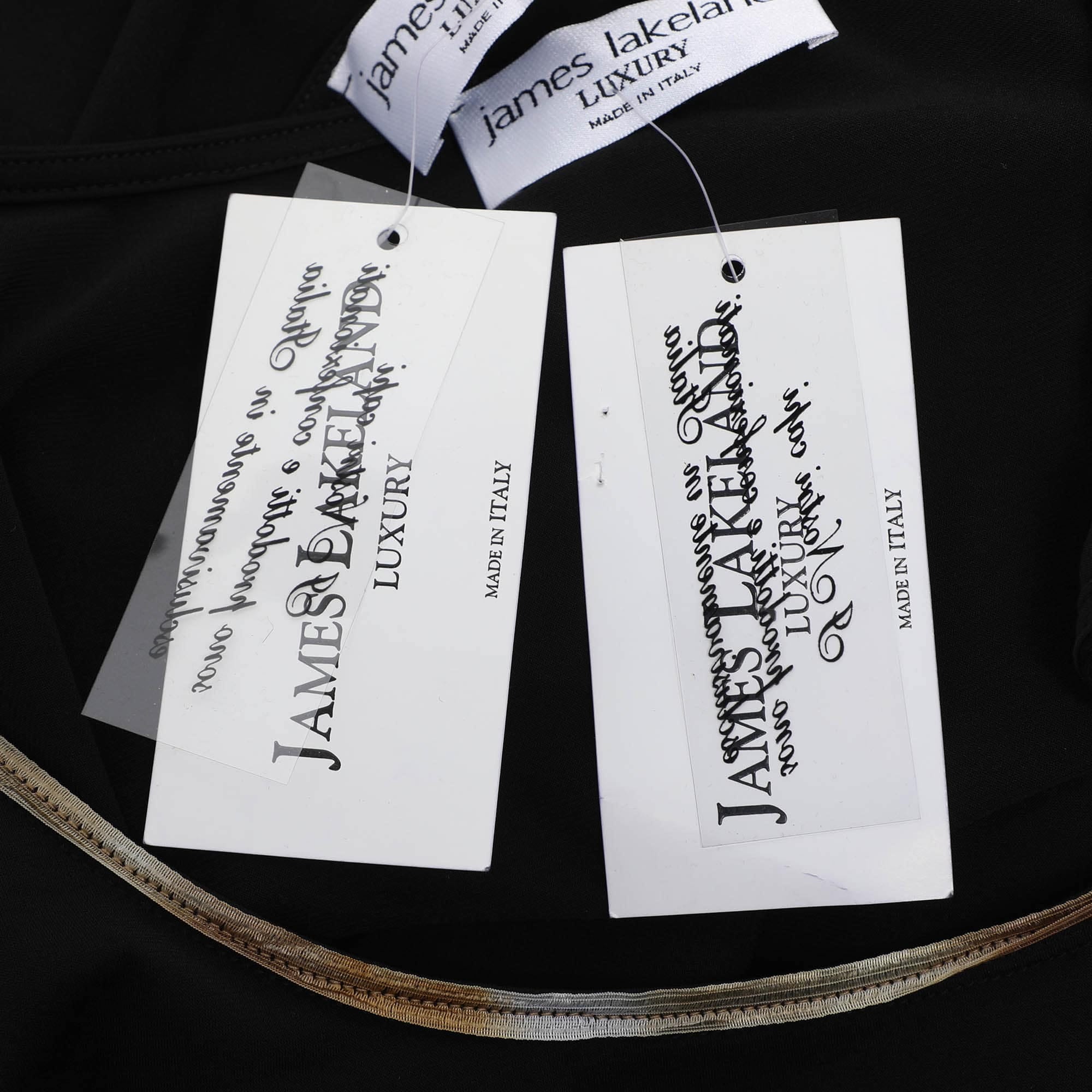 LUXURY James Lakeland Luxury Black Stretch Crepe Sequin Embellished Cardigan Set